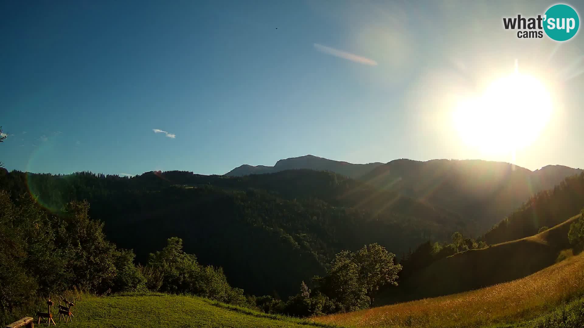 Webcam Brunarica Dražgoše – Vista live sul Ratitovec (1666 m)