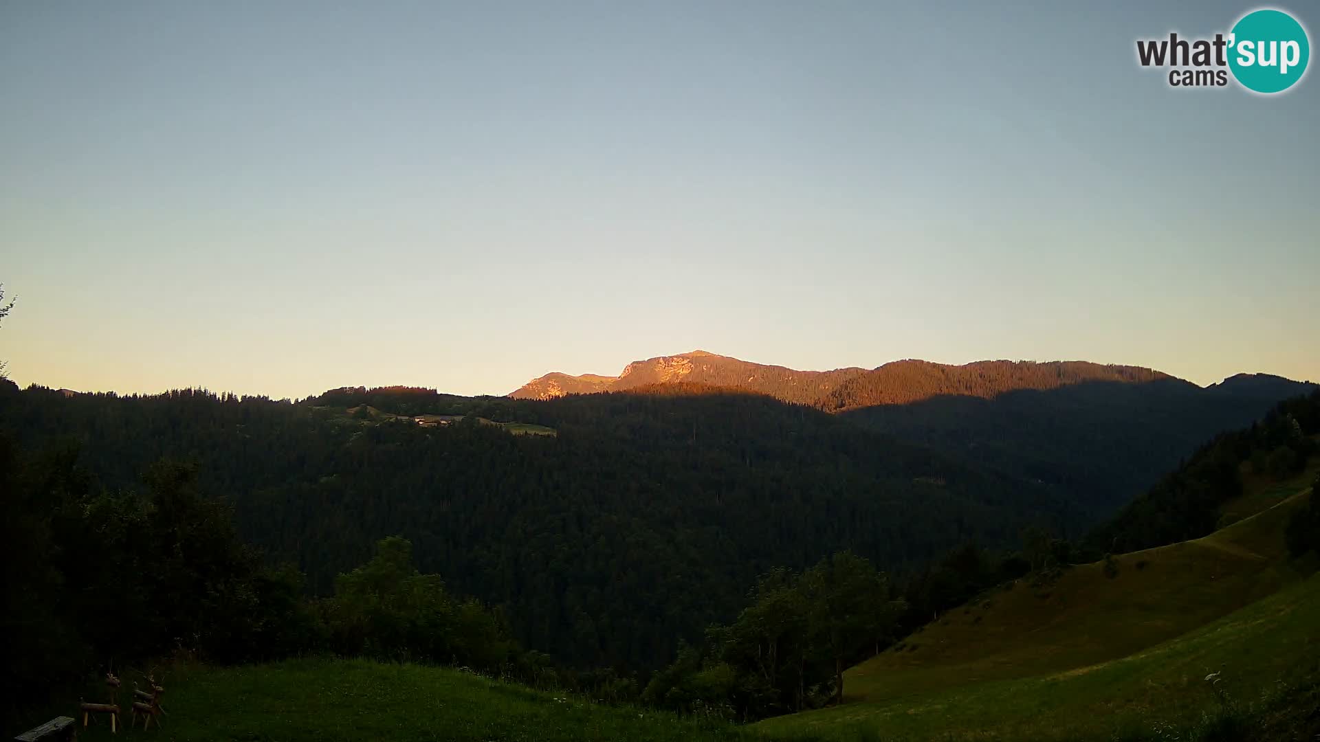 Web kamera Brunarica Dražgoše – Pogled uživo na Ratitovec (1666 m)