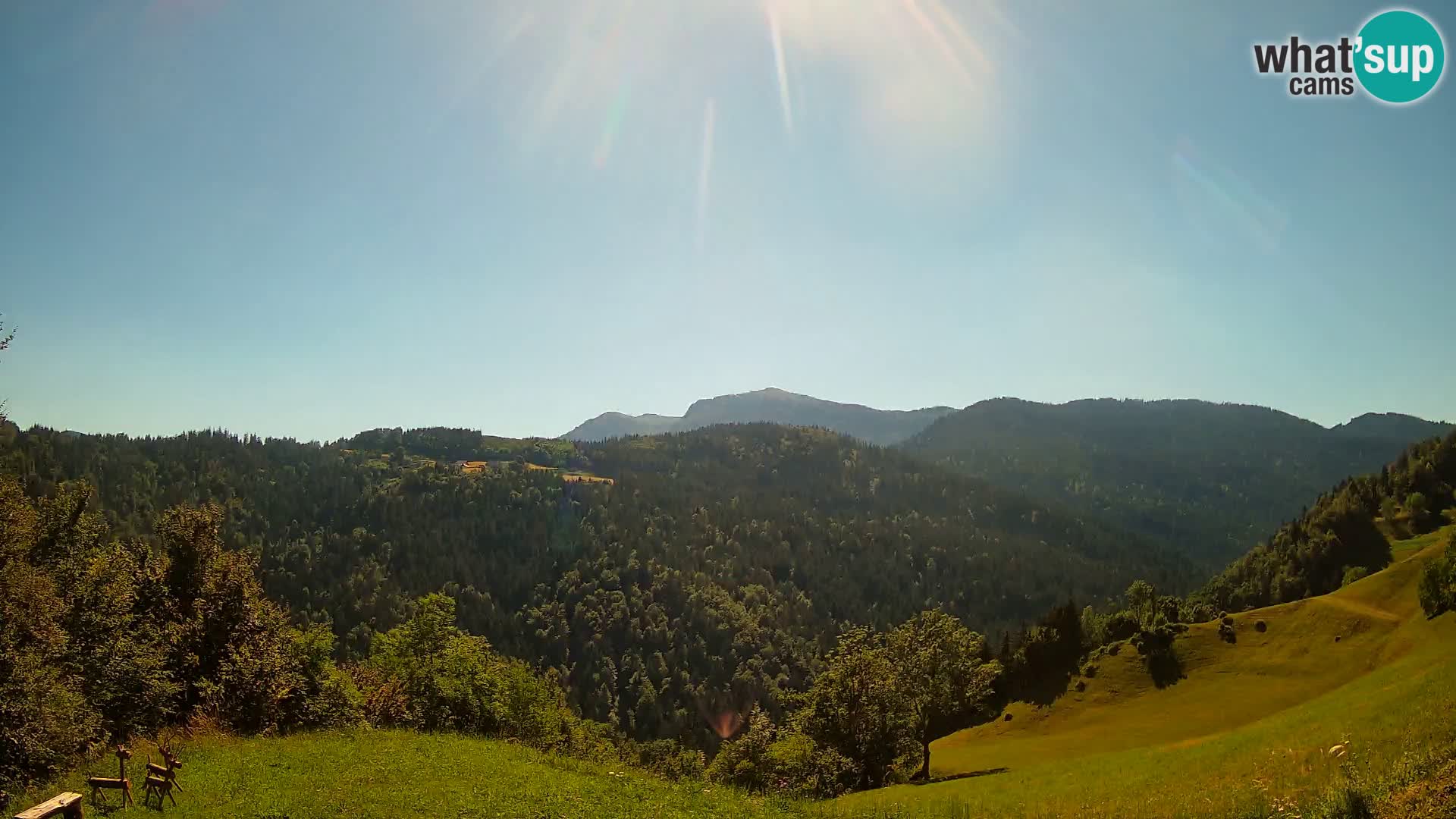 Webcam Brunarica Dražgoše – Live View of Ratitovec (1666 m)