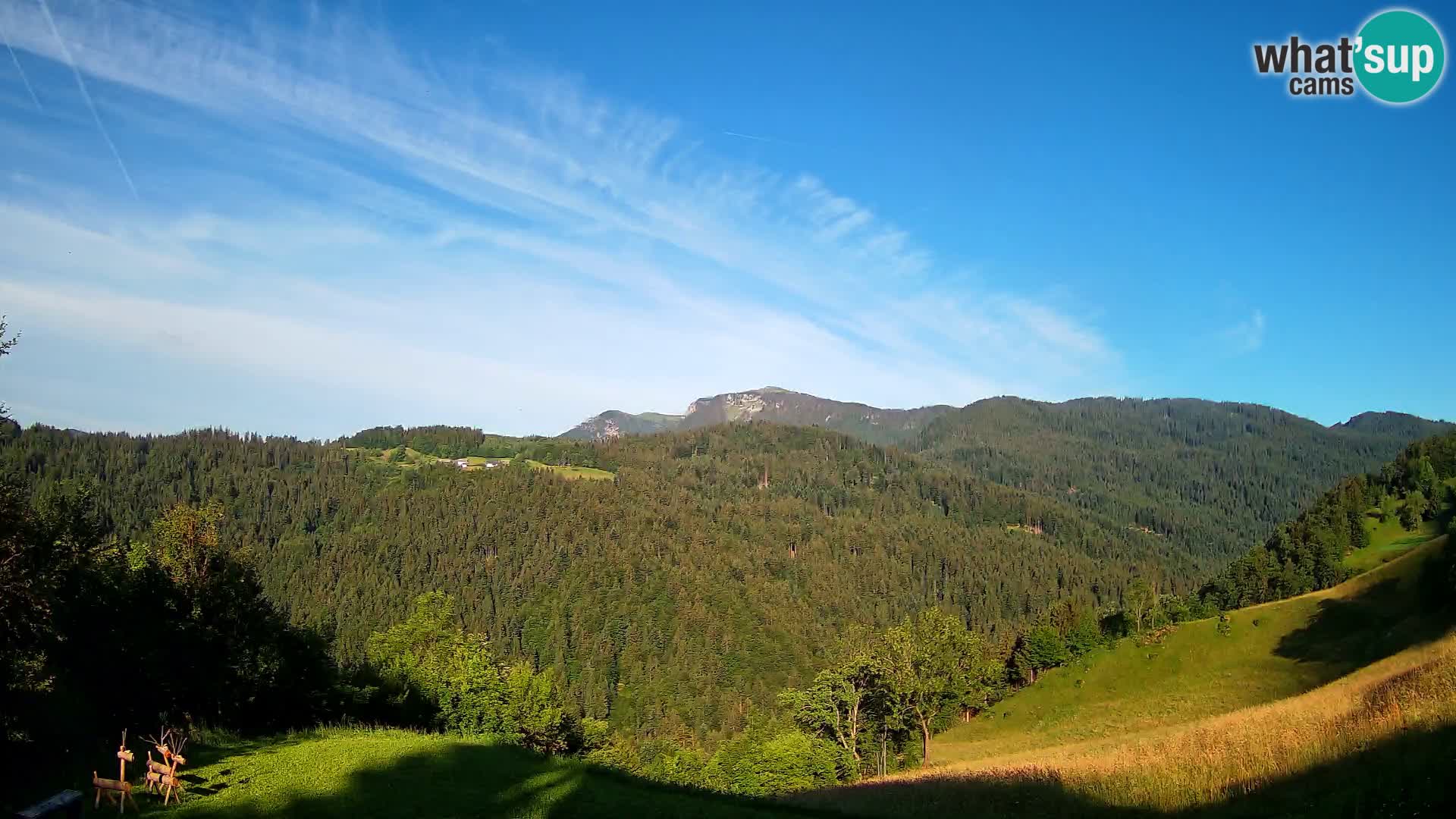 Webcam Brunarica Dražgoše – Live View of Ratitovec (1666 m)