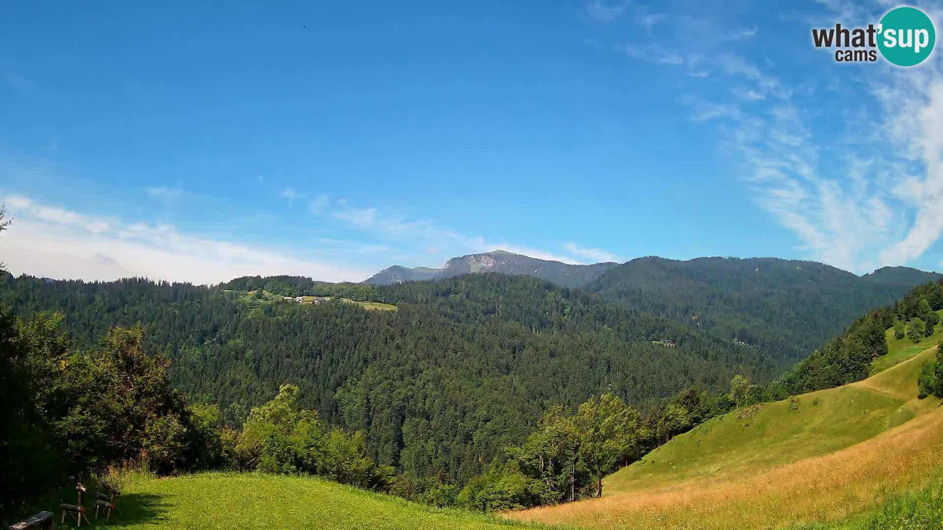 Webcam Brunarica Dražgoše – Live View of Ratitovec (1666 m)