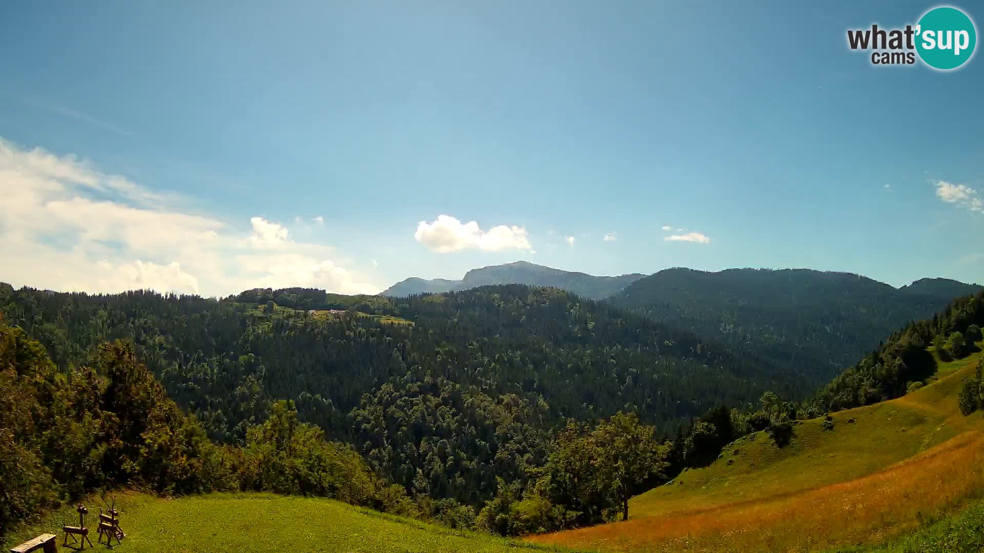 Webcam Brunarica Dražgoše – Live View of Ratitovec (1666 m)