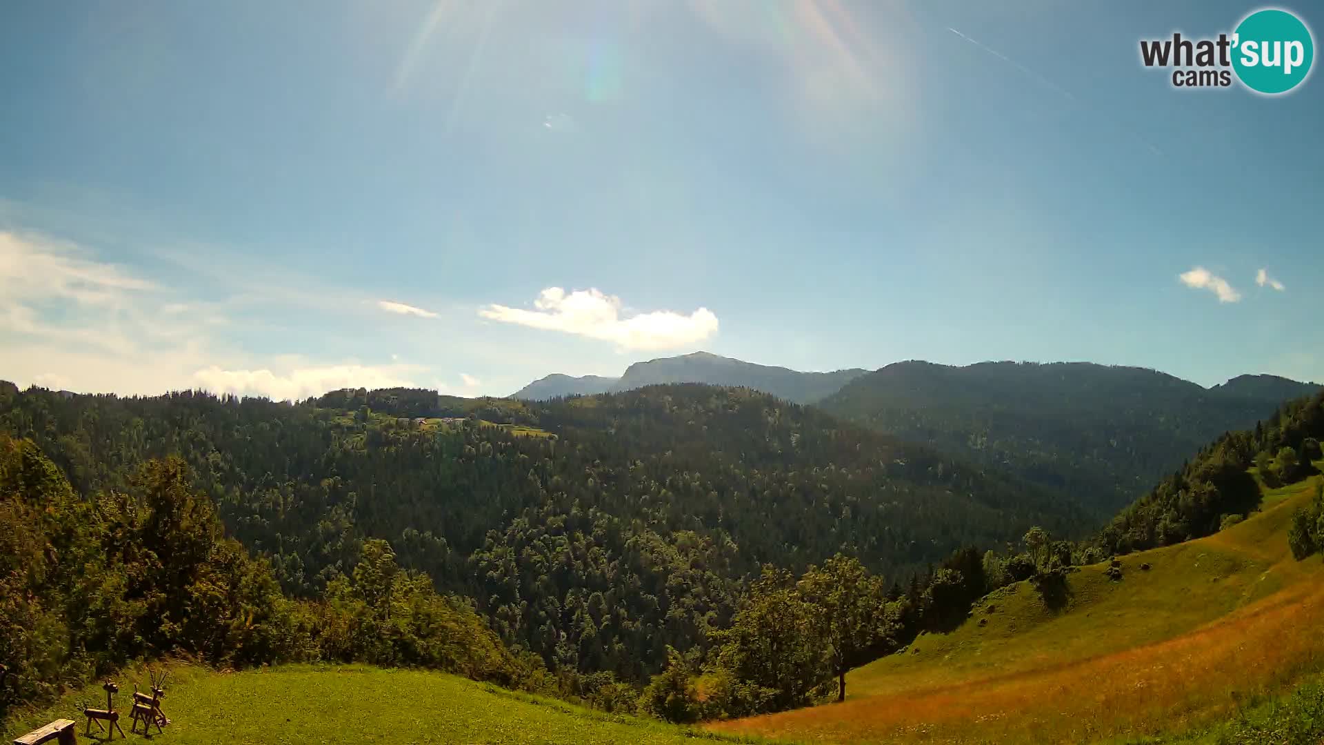 Webcam Brunarica Dražgoše – Live View of Ratitovec (1666 m)