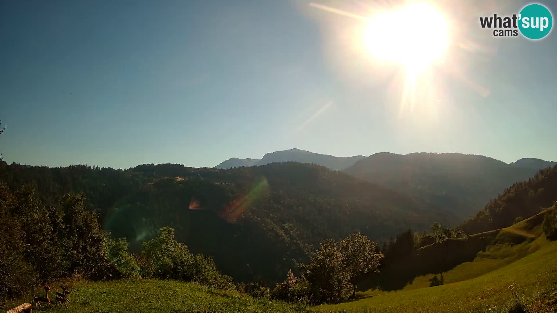 Webcam Brunarica Dražgoše – Live View of Ratitovec (1666 m)