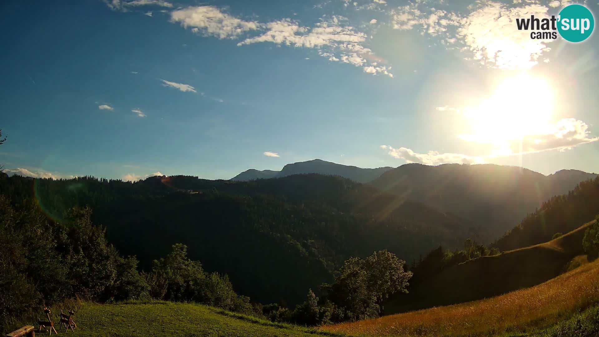 Webcam Brunarica Dražgoše – Liveblick auf Ratitovec (1666 m)