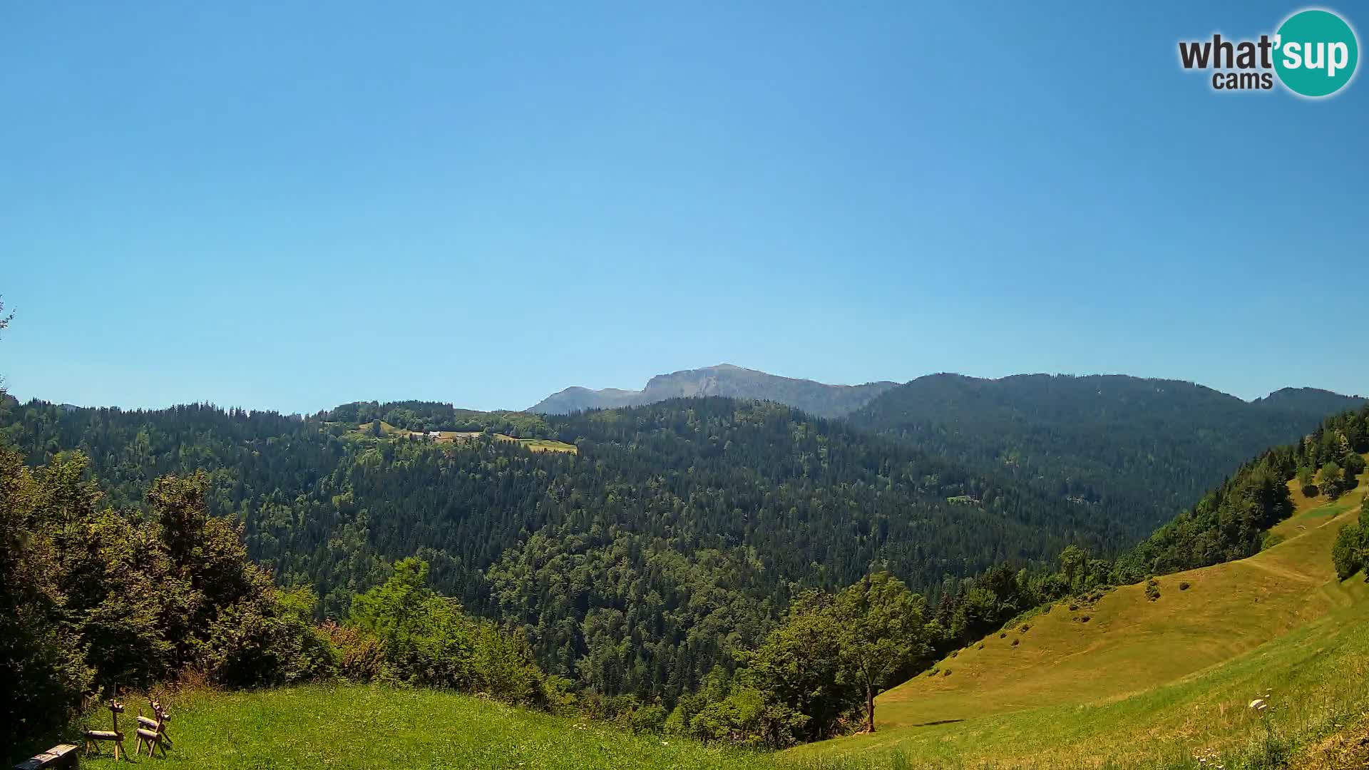 Webcam Brunarica Dražgoše – Liveblick auf Ratitovec (1666 m)