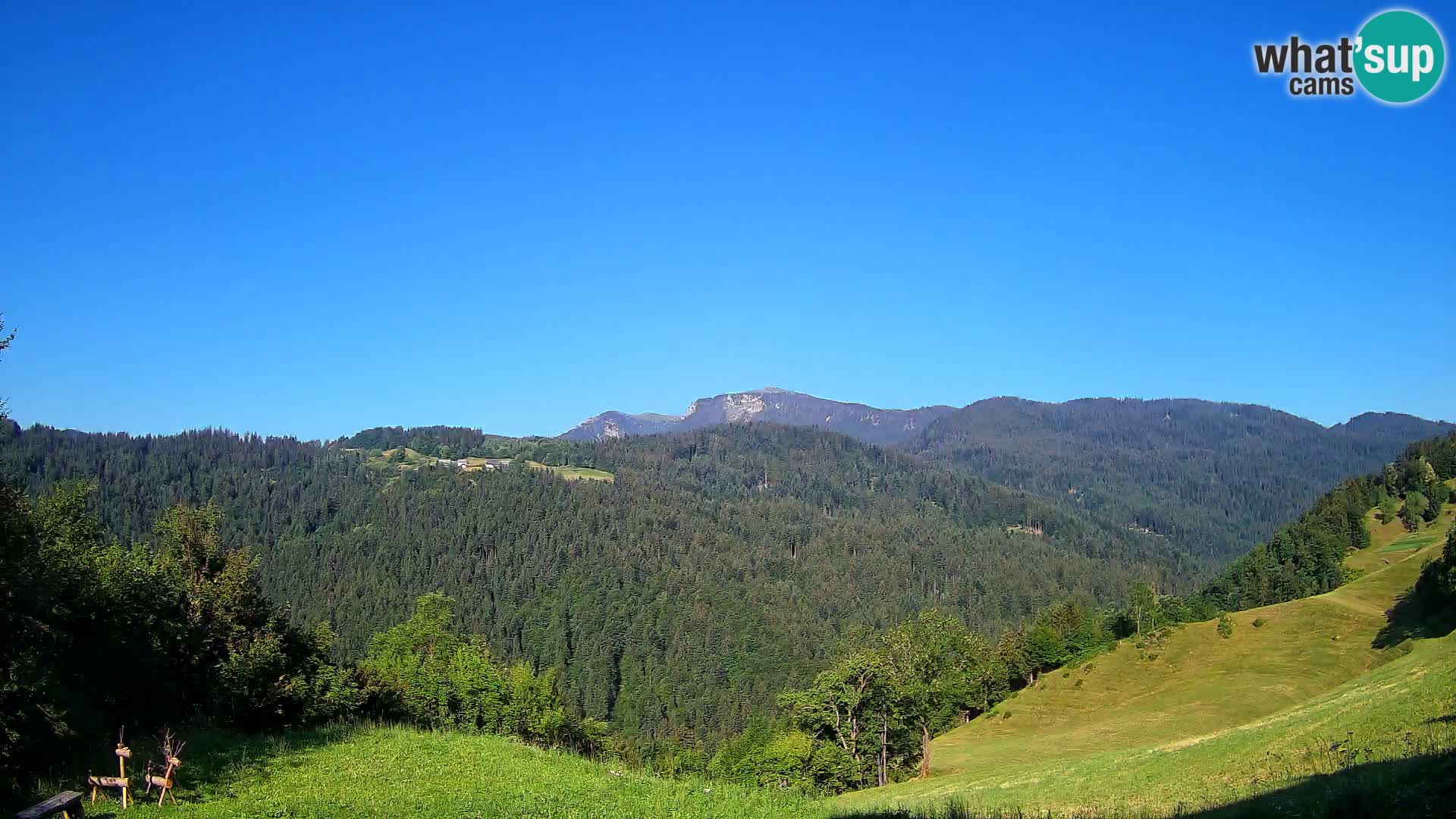 Webcam Brunarica Dražgoše – Live View of Ratitovec (1666 m)