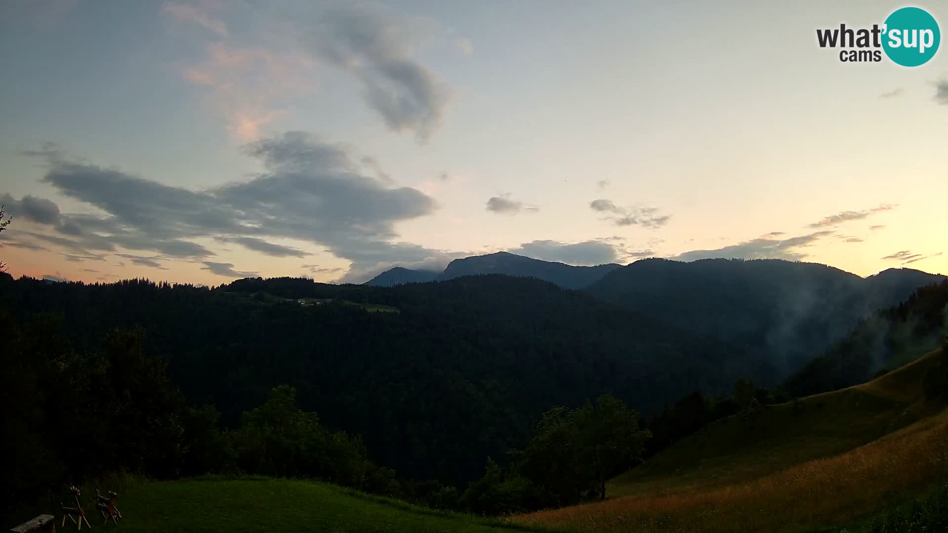 Webcam Brunarica Dražgoše – Vista live sul Ratitovec (1666 m)
