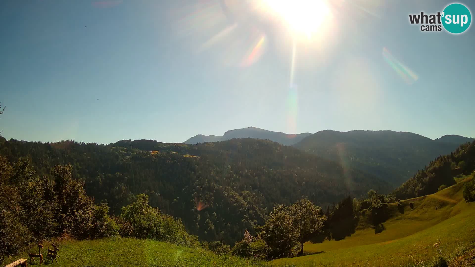 Webcam Brunarica Dražgoše – Vista live sul Ratitovec (1666 m)