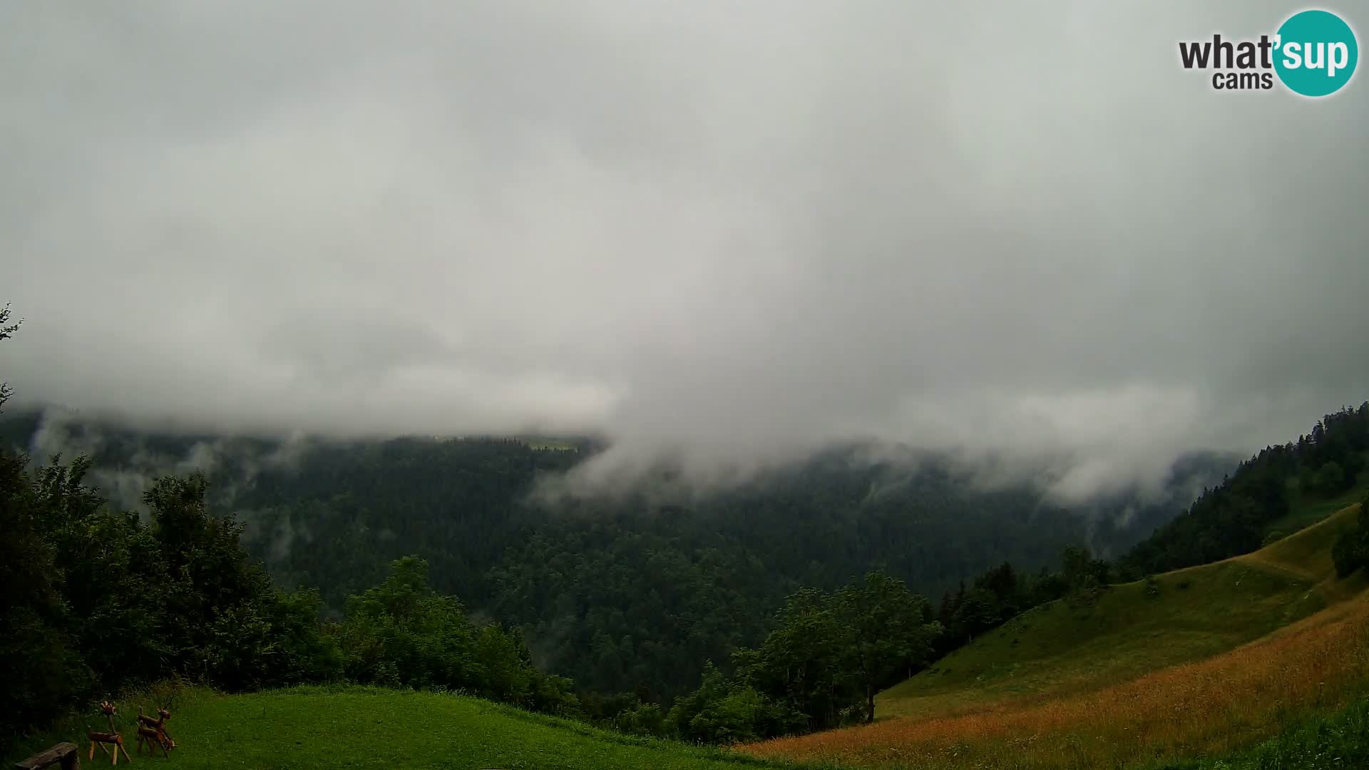 Webcam Brunarica Dražgoše – Liveblick auf Ratitovec (1666 m)