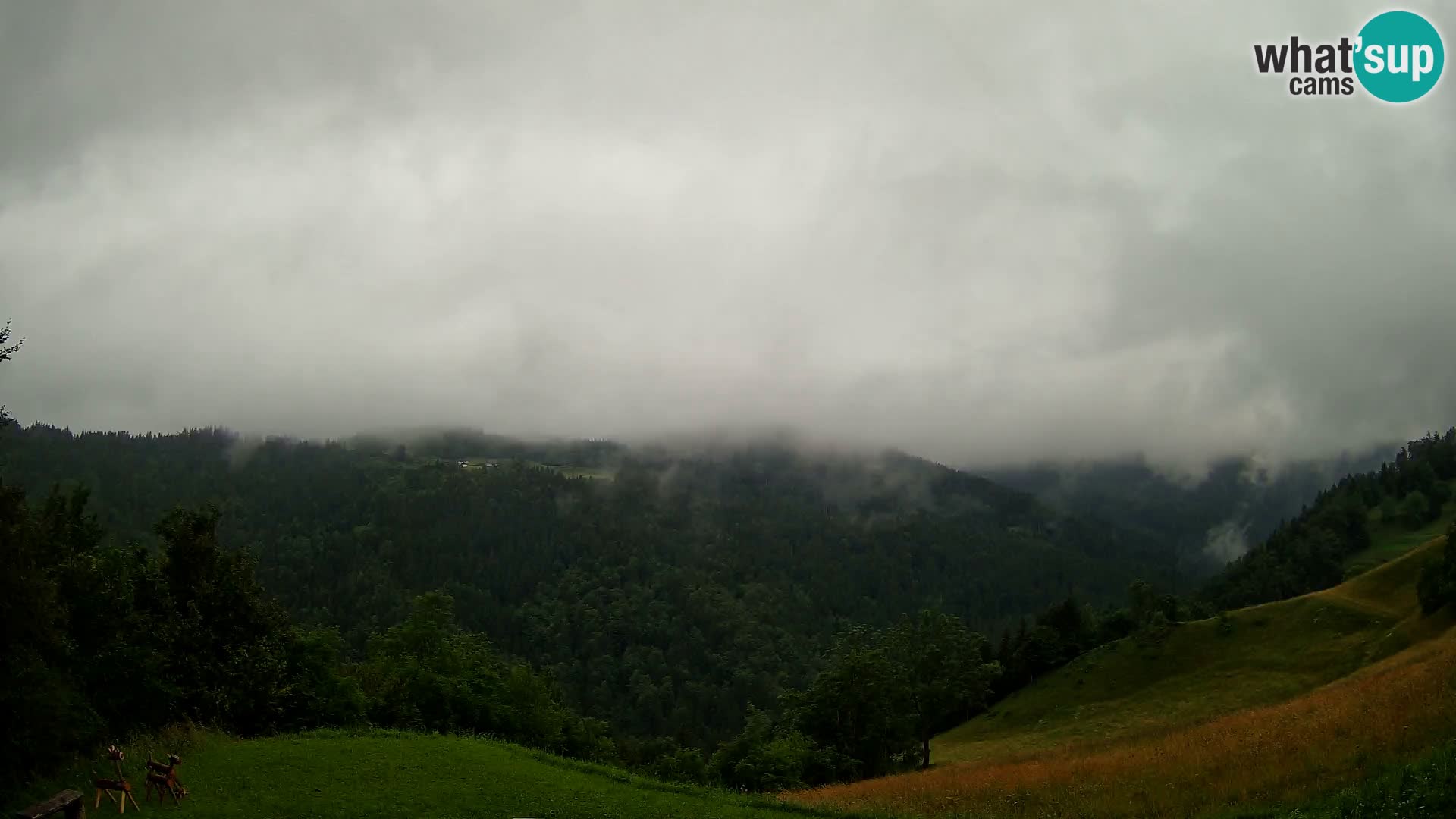 Webcam Brunarica Dražgoše – Vista live sul Ratitovec (1666 m)