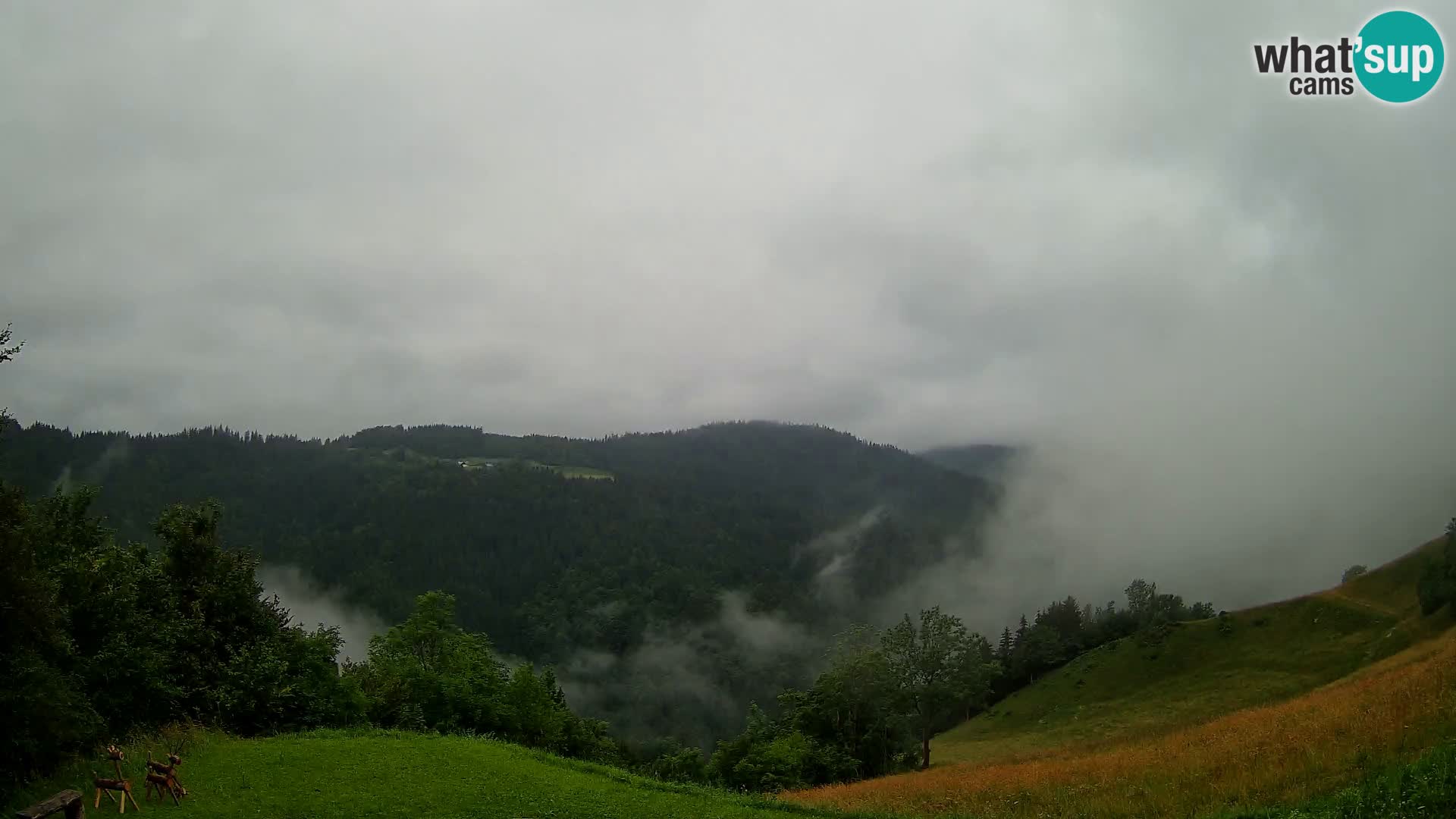 Webcam Brunarica Dražgoše – Live View of Ratitovec (1666 m)
