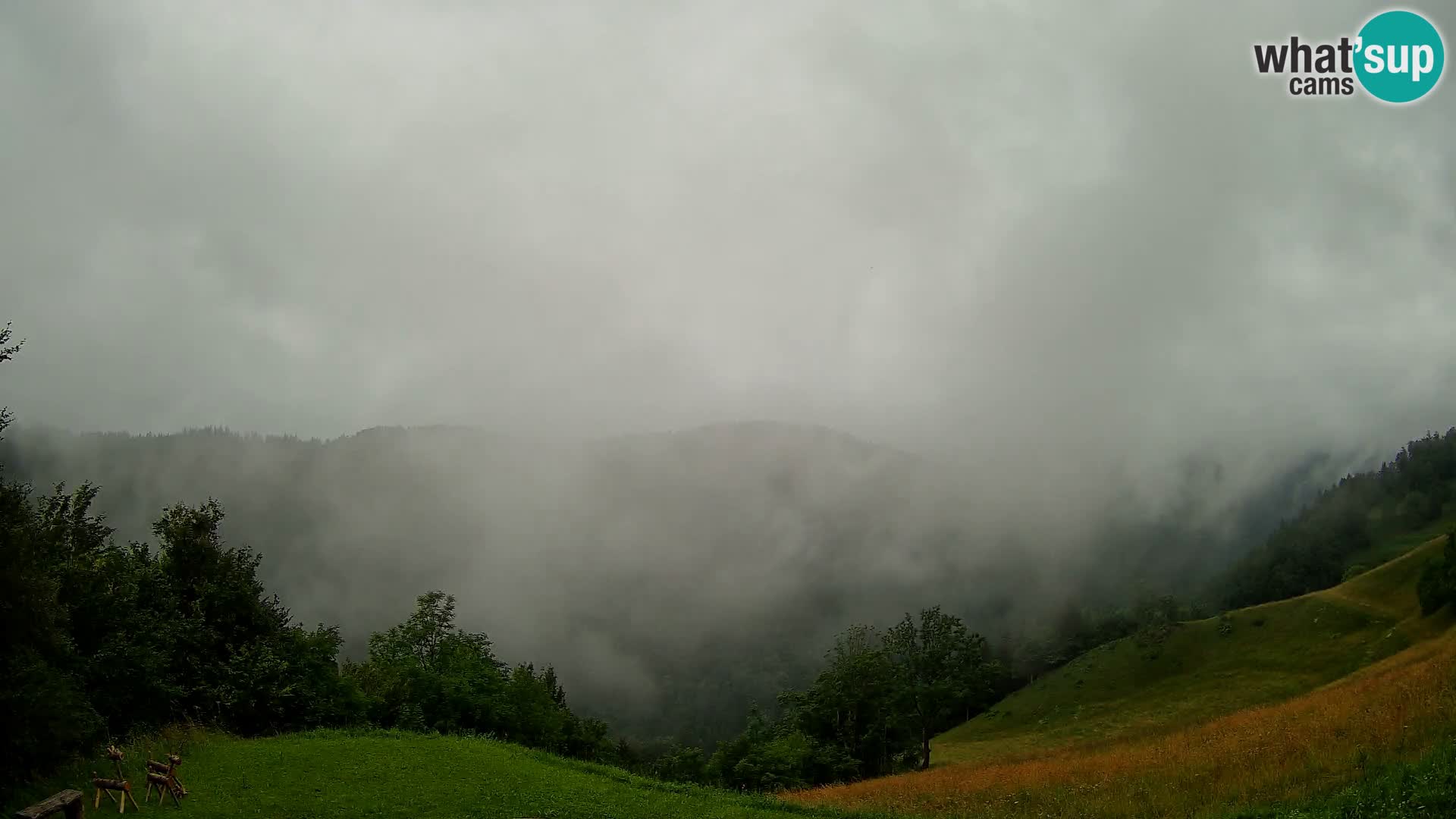 Webcam Brunarica Dražgoše – Vista live sul Ratitovec (1666 m)