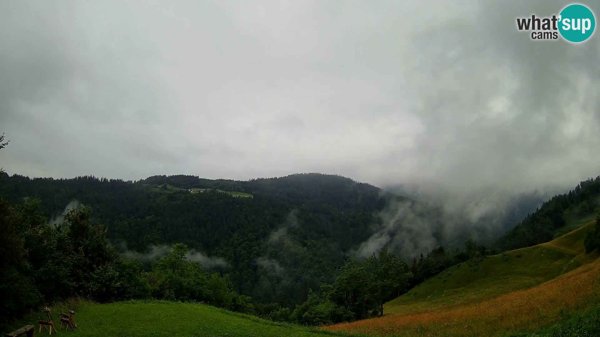 Web kamera Brunarica Dražgoše – Pogled uživo na Ratitovec (1666 m)