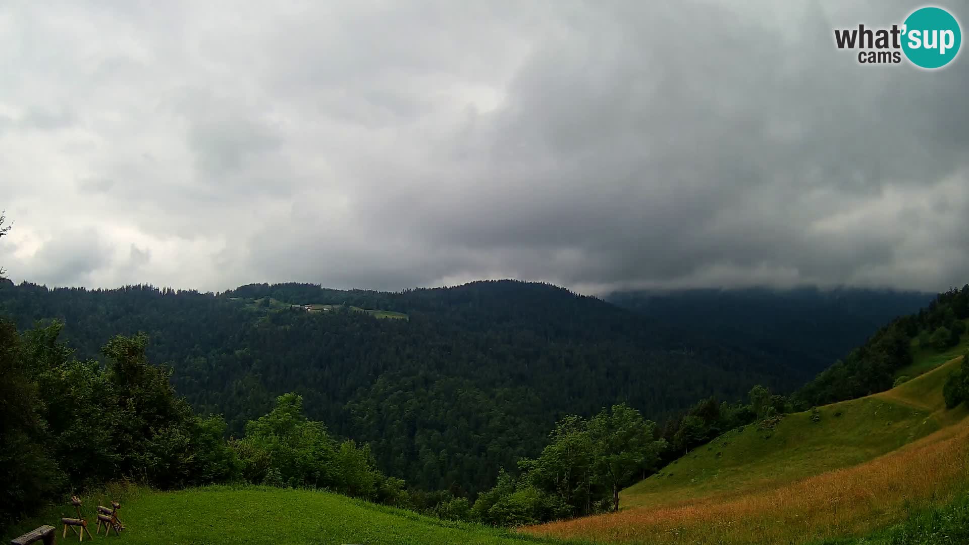 Webcam Brunarica Dražgoše – Liveblick auf Ratitovec (1666 m)
