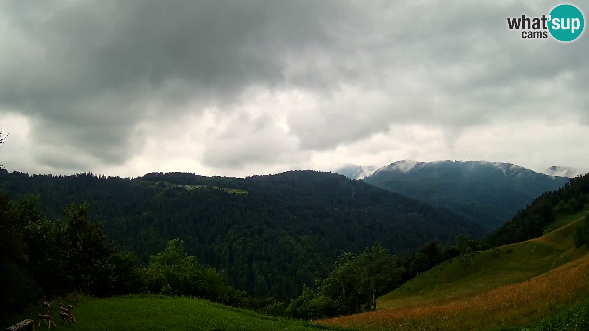 Web kamera Brunarica Dražgoše – Pogled uživo na Ratitovec (1666 m)