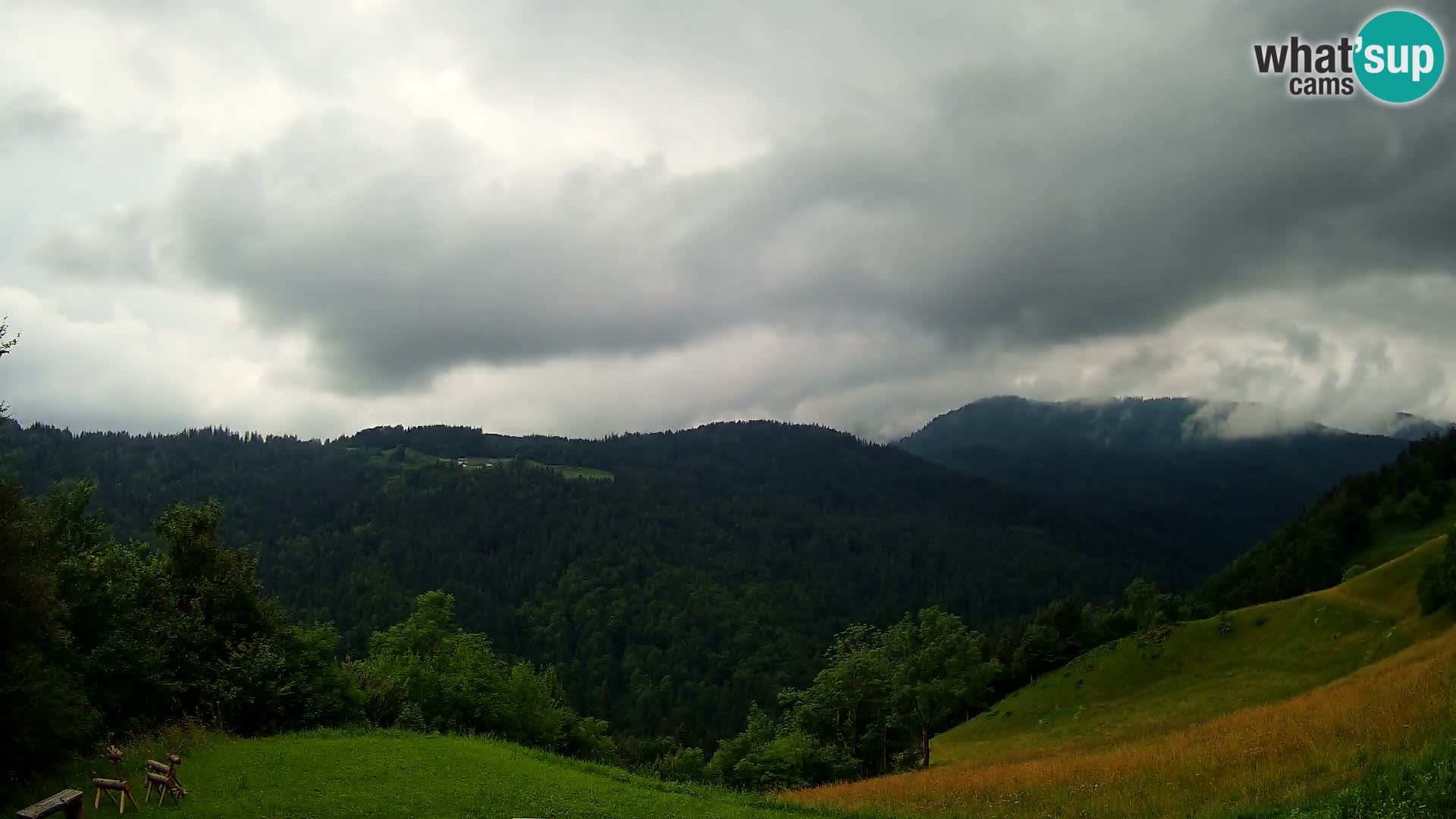 Webcam Brunarica Dražgoše – Live View of Ratitovec (1666 m)