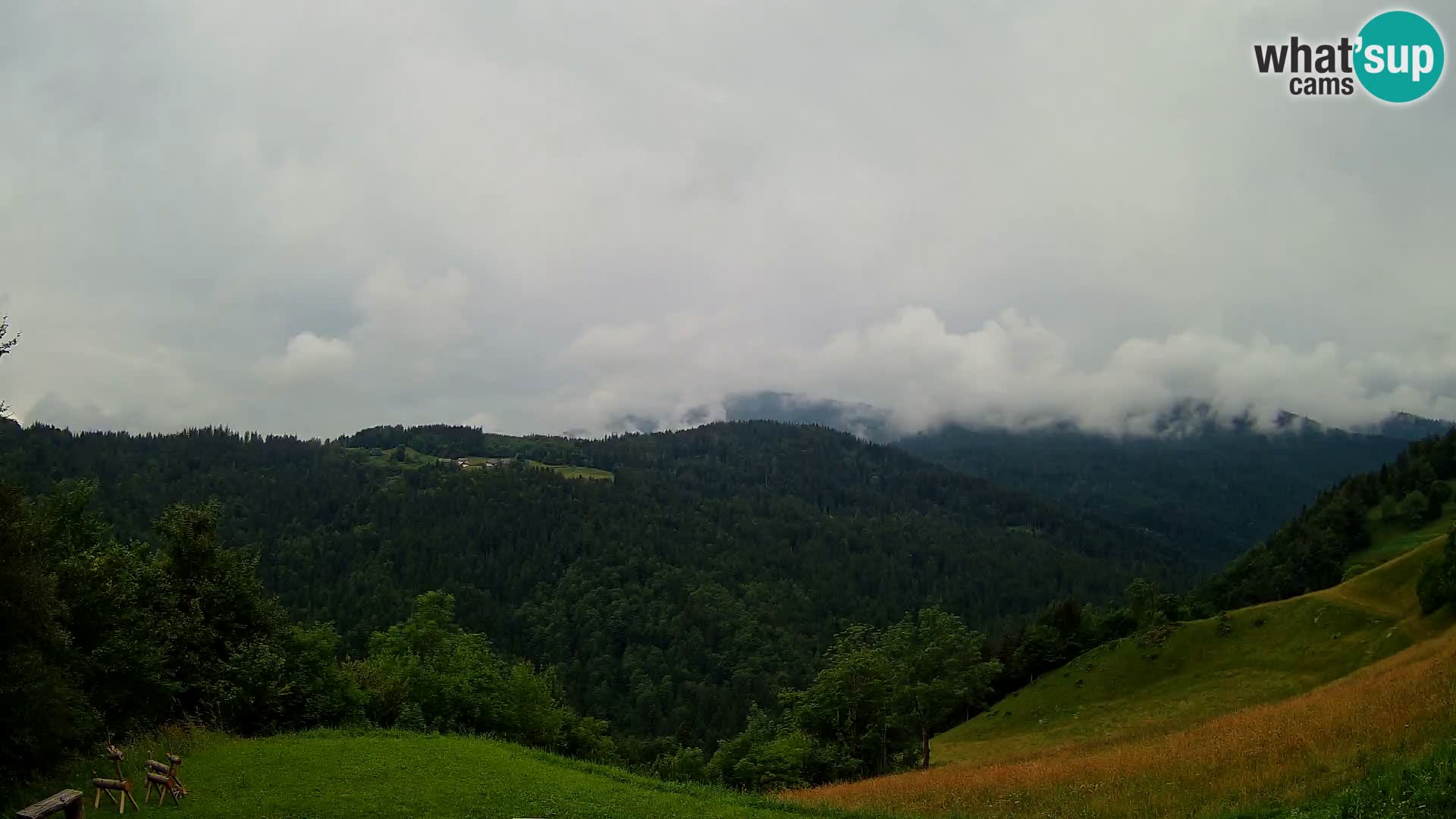 Webcam Brunarica Dražgoše – Liveblick auf Ratitovec (1666 m)