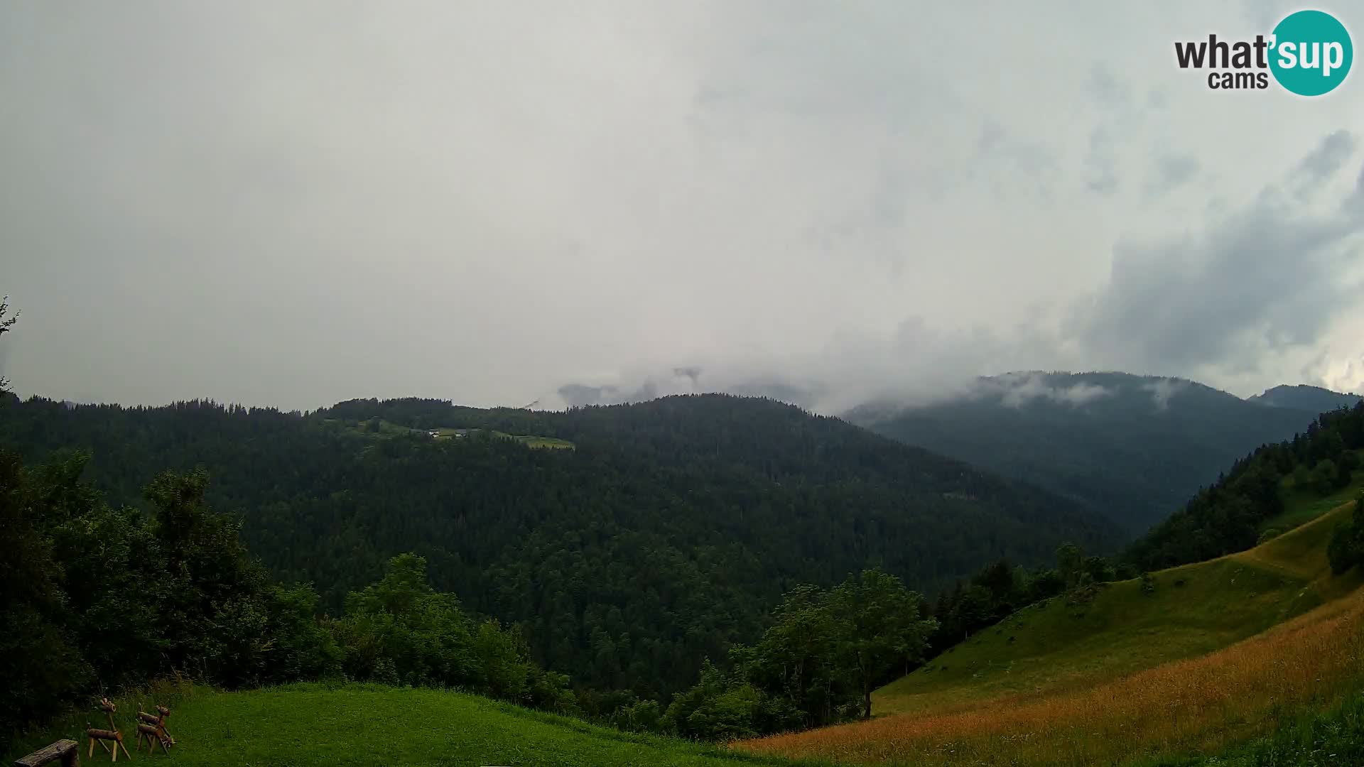 Webcam Brunarica Dražgoše – Live View of Ratitovec (1666 m)