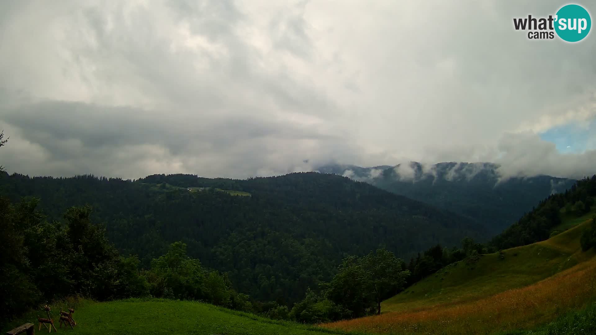 Webcam Brunarica Dražgoše – Live View of Ratitovec (1666 m)