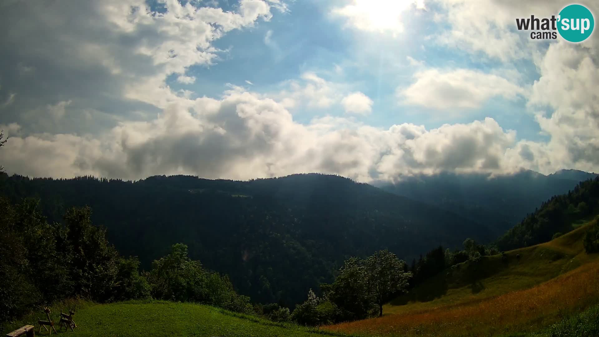 Webcam Brunarica Dražgoše – Vista live sul Ratitovec (1666 m)