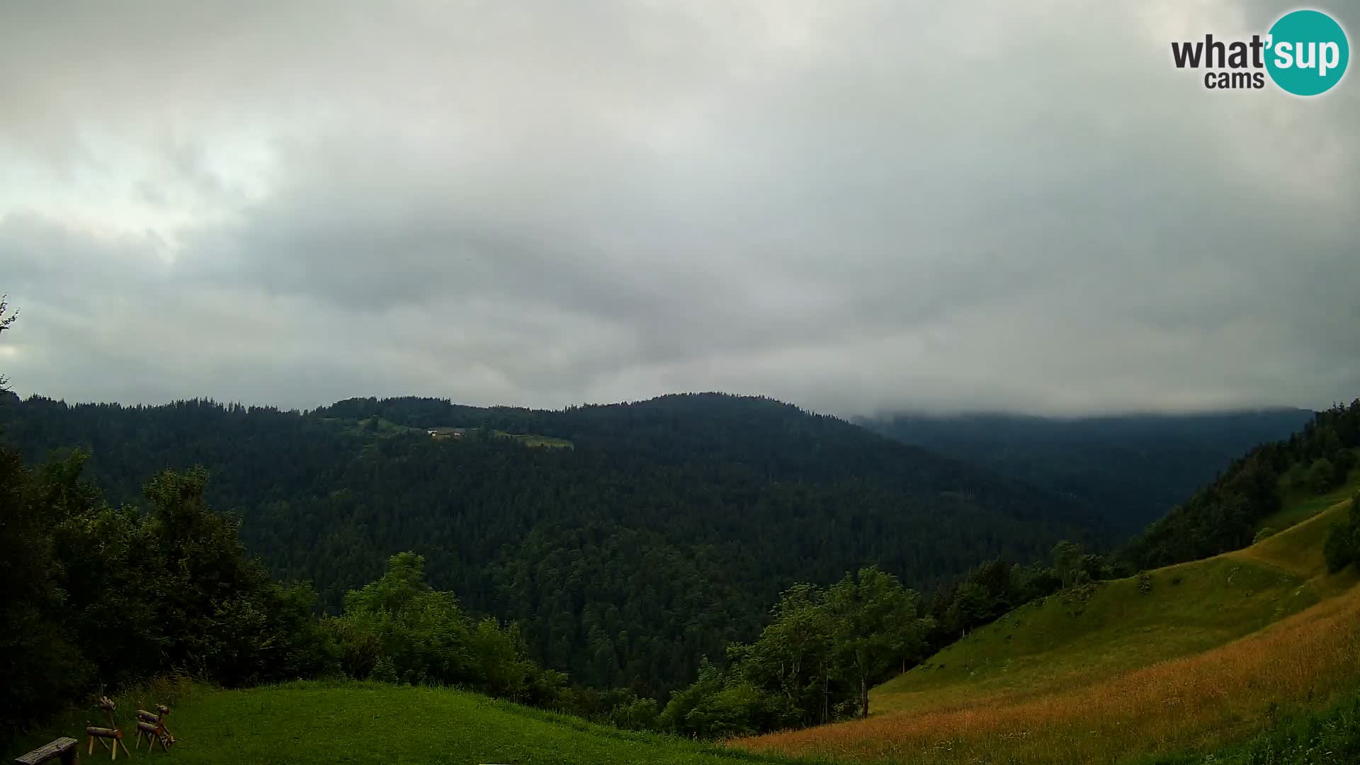 Webcam Brunarica Dražgoše – Live View of Ratitovec (1666 m)