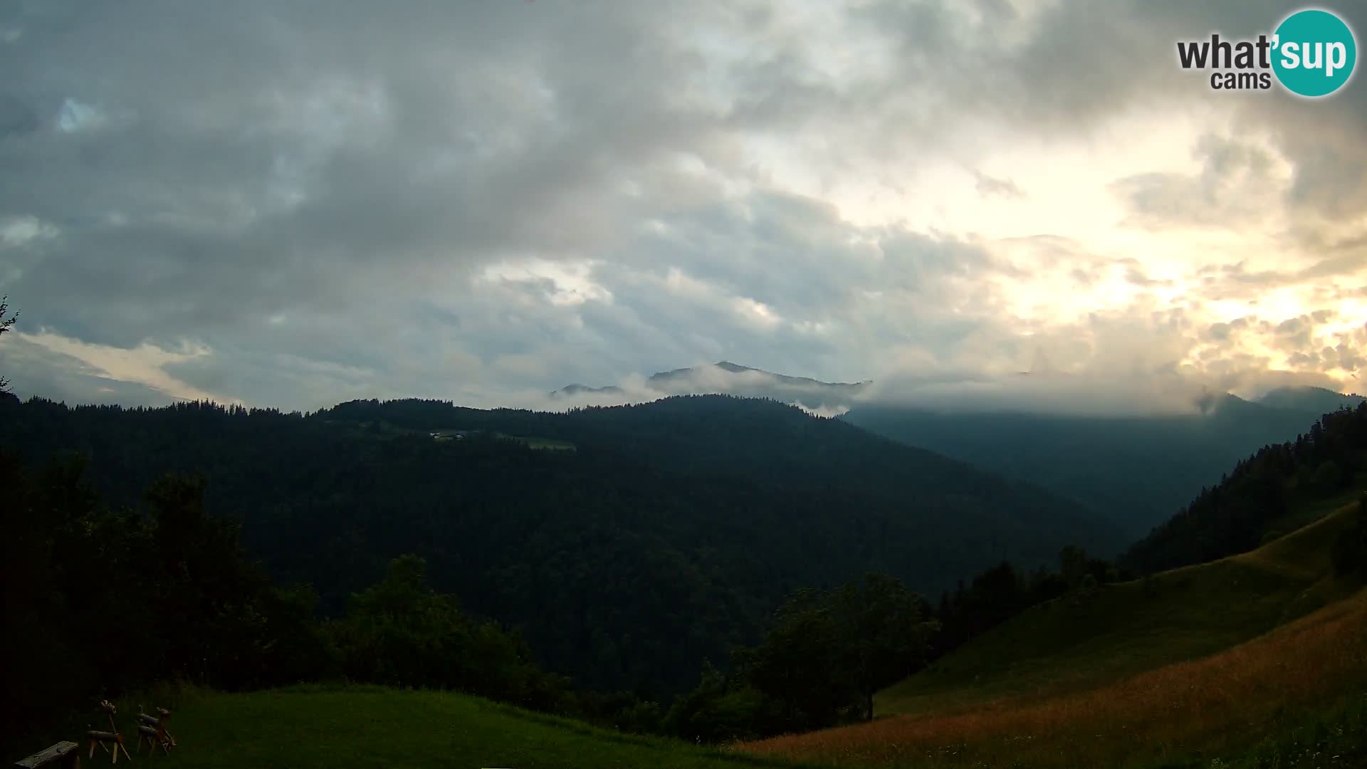 Webcam Brunarica Dražgoše – Live View of Ratitovec (1666 m)