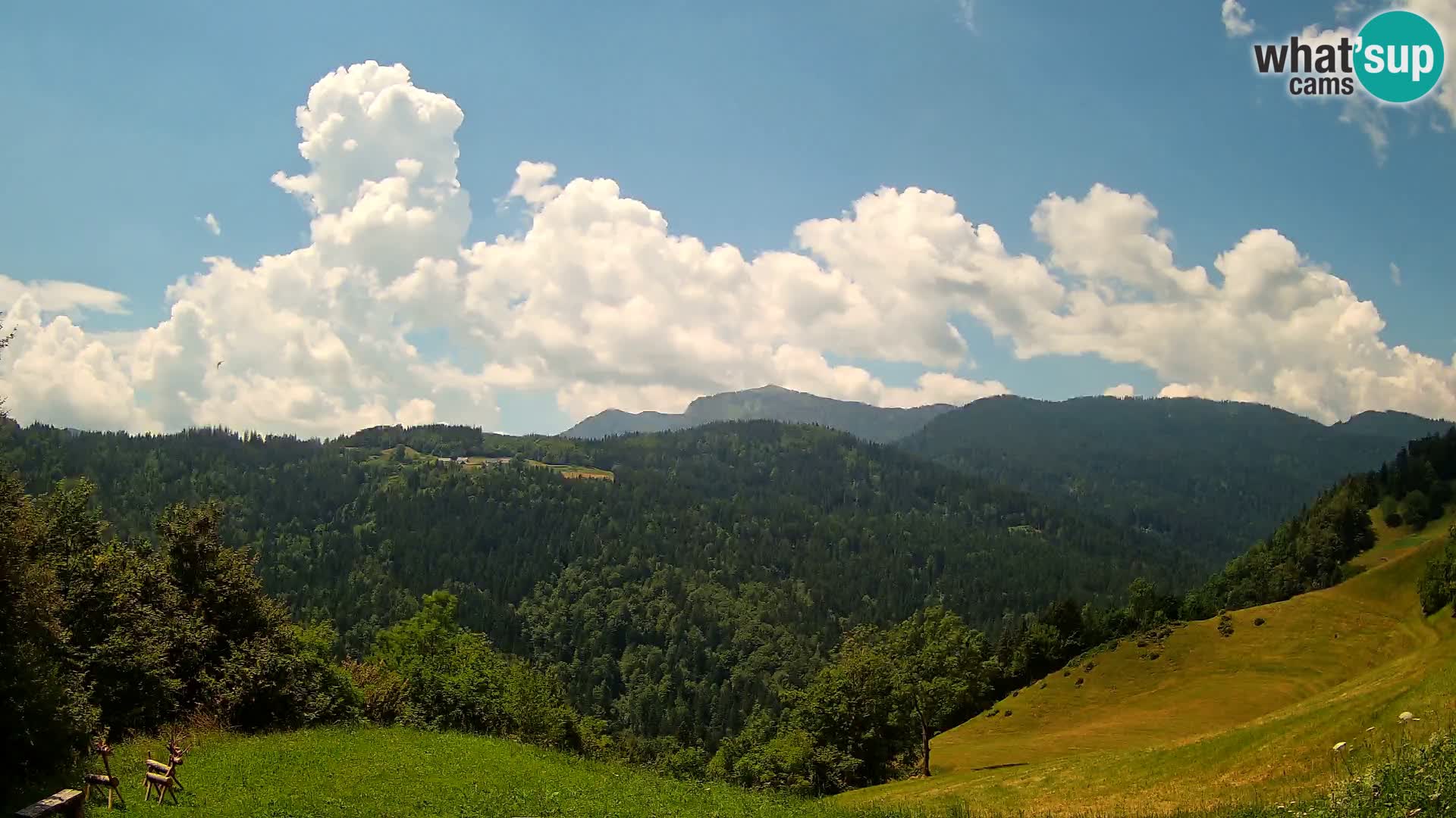 Webcam Brunarica Dražgoše – Vista live sul Ratitovec (1666 m)