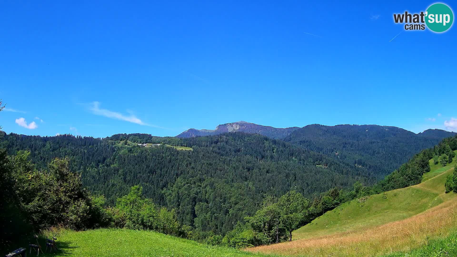 Webcam Brunarica Dražgoše – Vista live sul Ratitovec (1666 m)