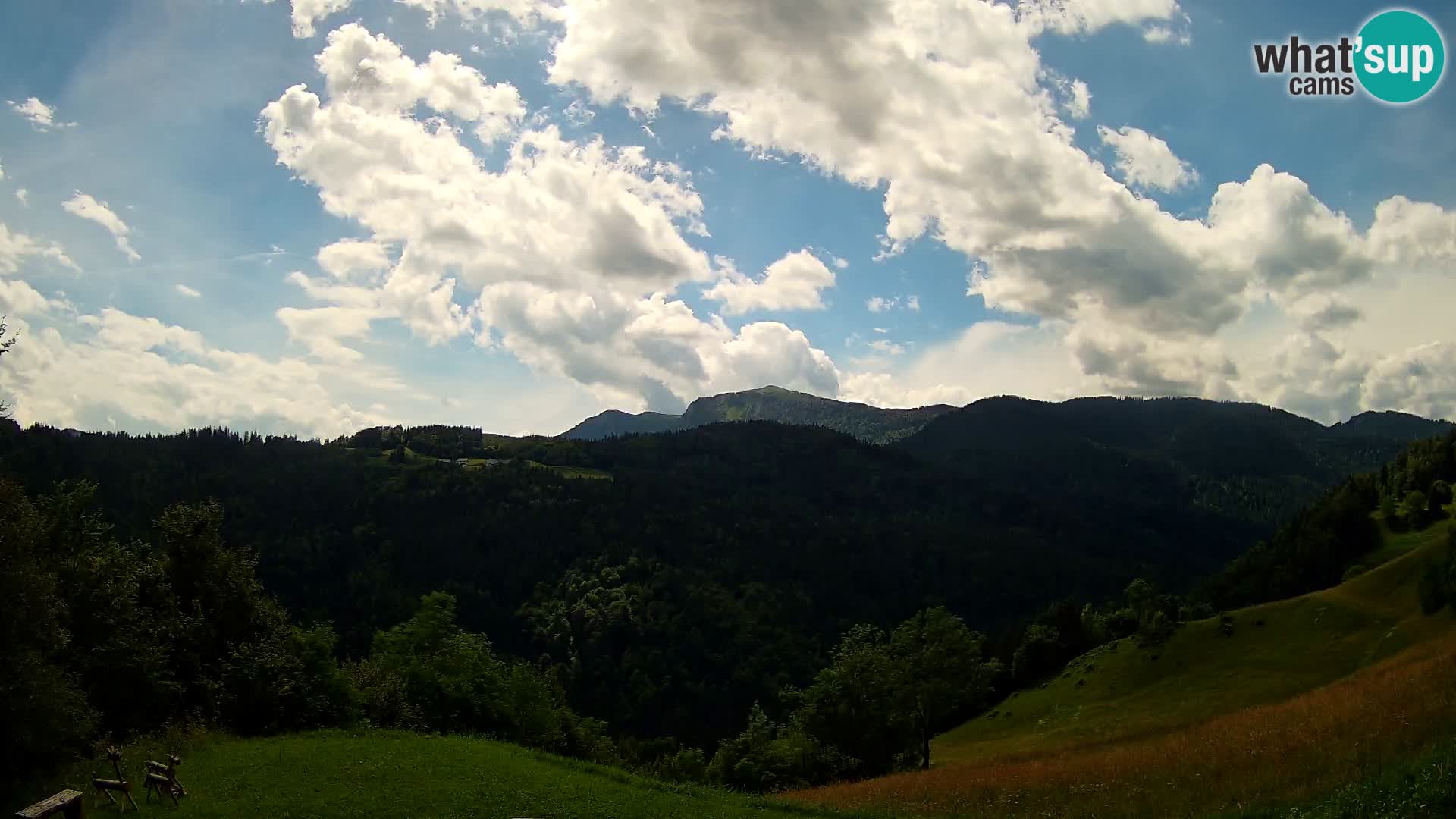 Webcam Brunarica Dražgoše – Vista live sul Ratitovec (1666 m)