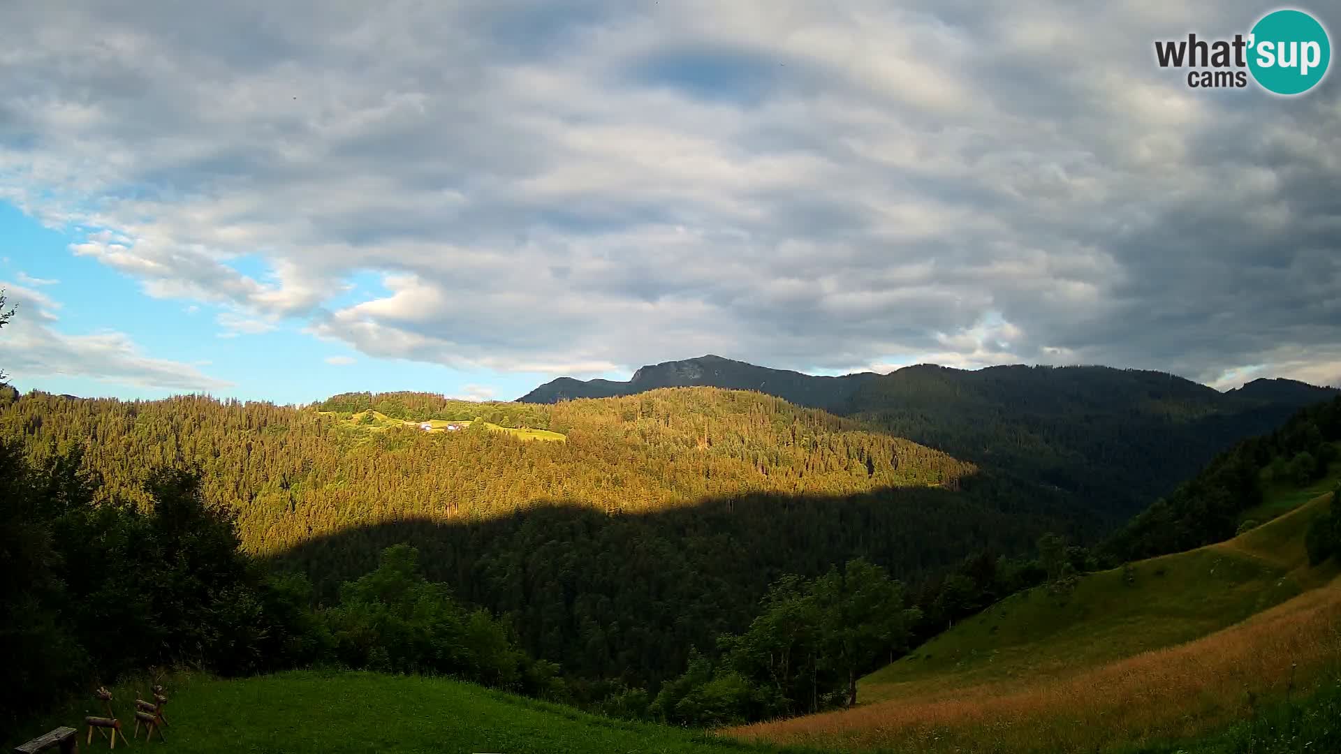 Webcam Brunarica Dražgoše – Live View of Ratitovec (1666 m)