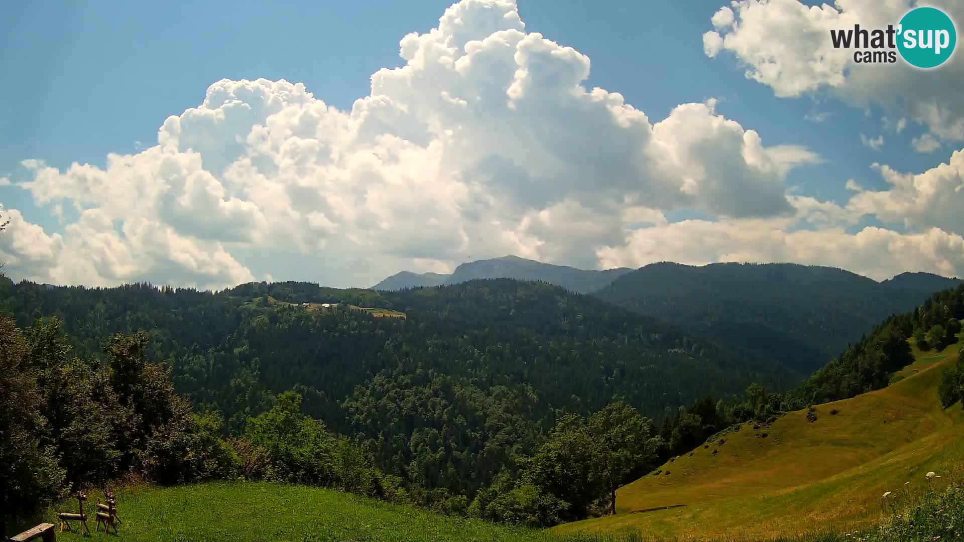 Spletna kamera Brunarica Dražgoše – Pogled v živo na Ratitovec (1666 m)