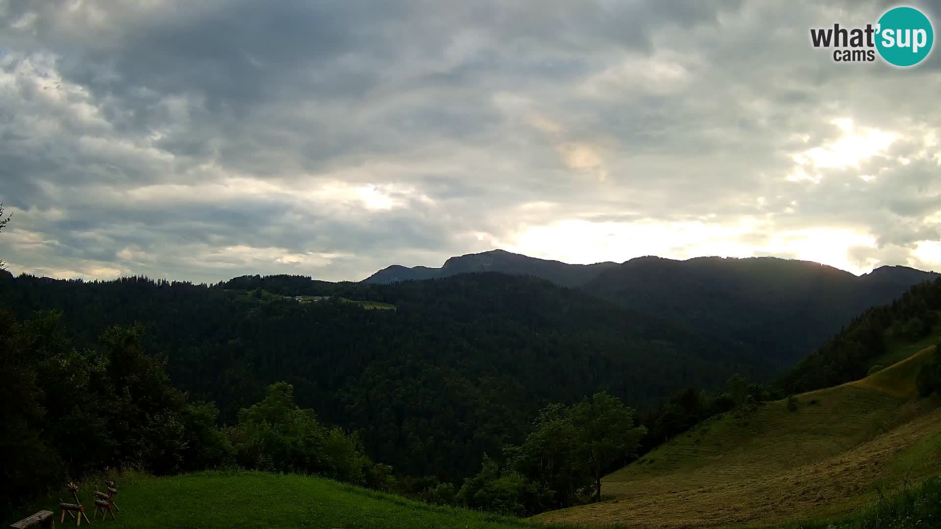 Spletna kamera Brunarica Dražgoše – Pogled v živo na Ratitovec (1666 m)