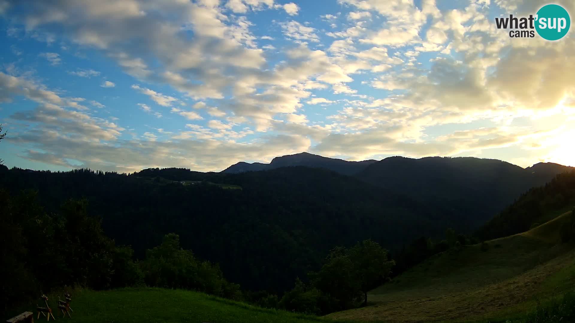 Webcam Brunarica Dražgoše – Live View of Ratitovec (1666 m)