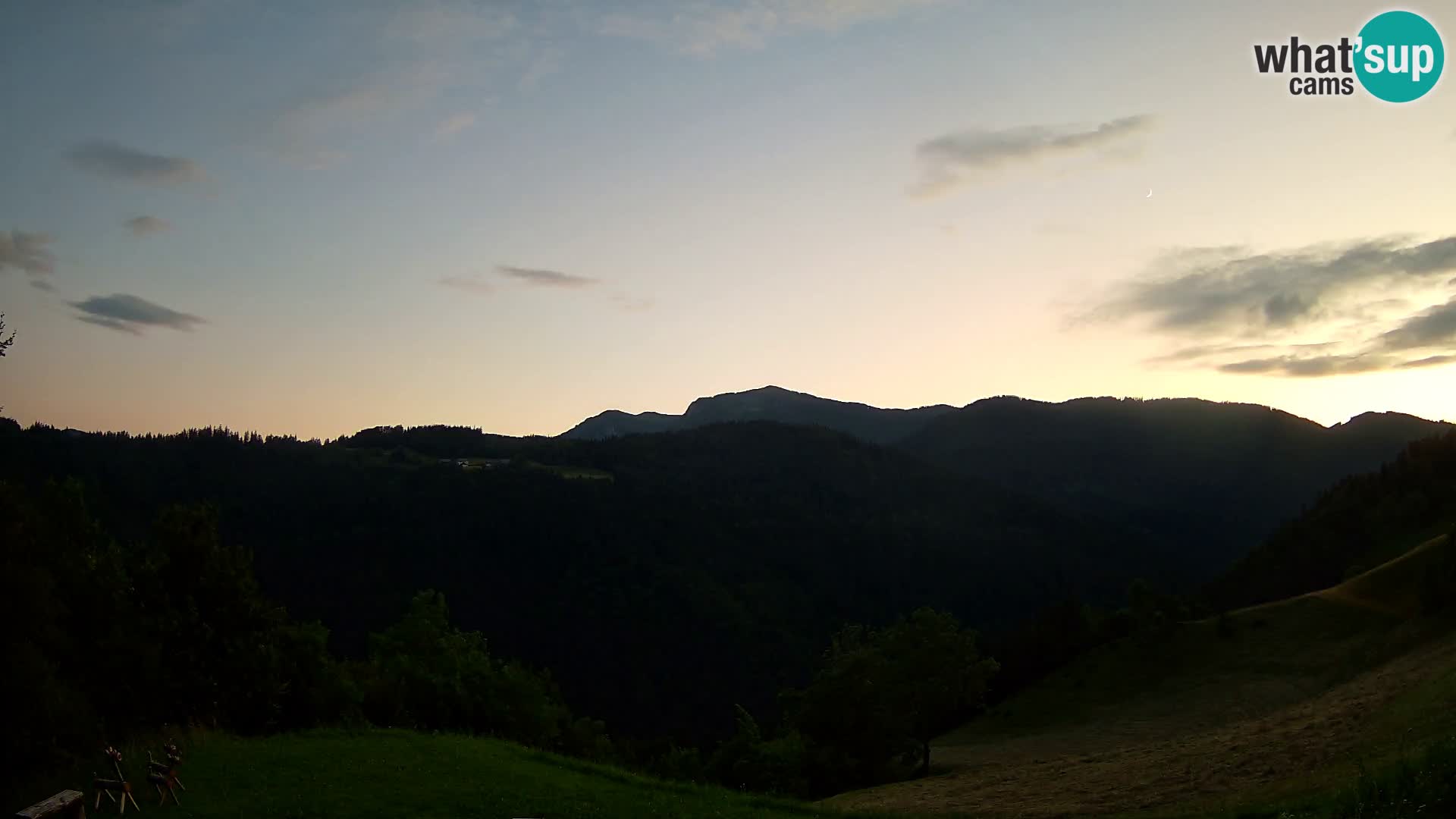 Web kamera Brunarica Dražgoše – Pogled uživo na Ratitovec (1666 m)