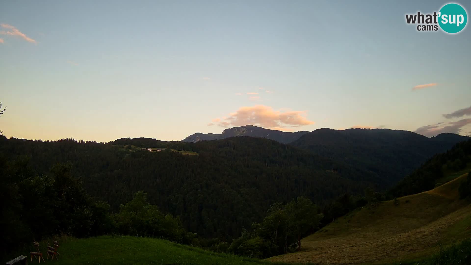 Webcam Brunarica Dražgoše – Live View of Ratitovec (1666 m)