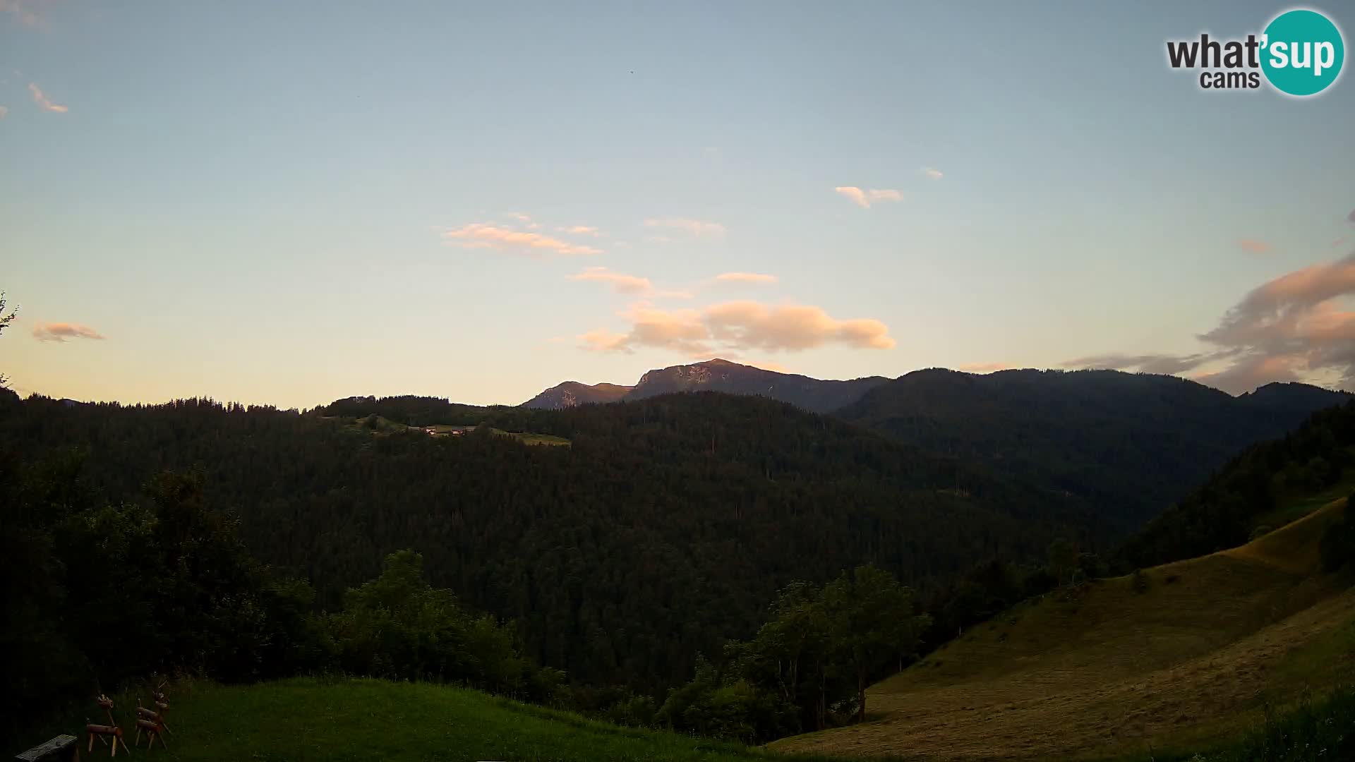 Webcam Brunarica Dražgoše – Live View of Ratitovec (1666 m)