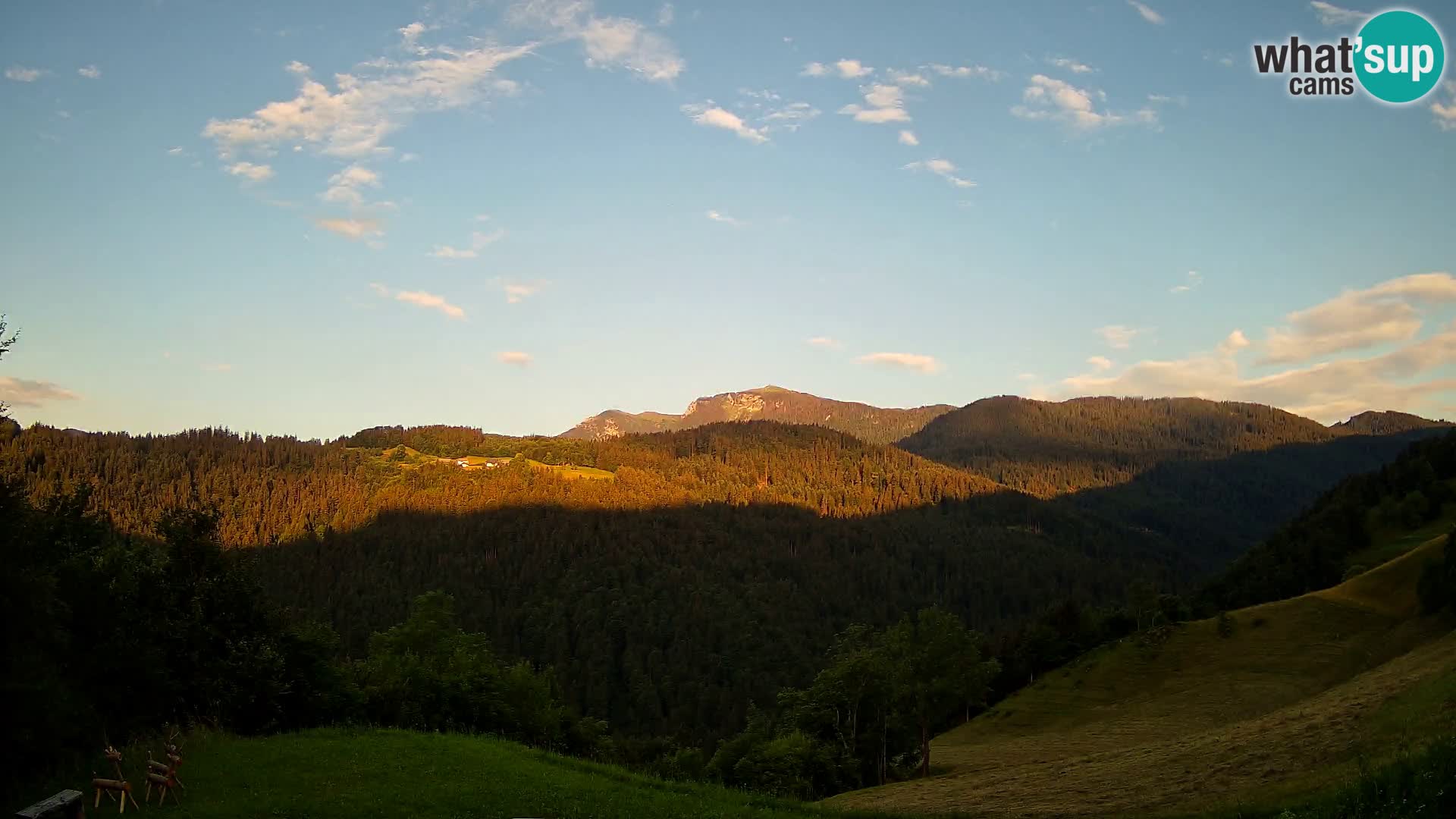 Webcam Brunarica Dražgoše – Live View of Ratitovec (1666 m)