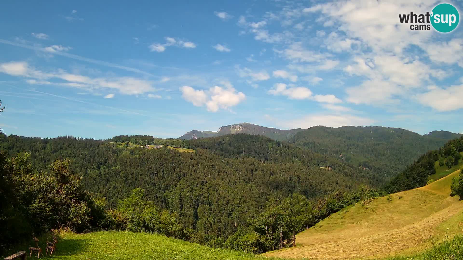 Webcam Brunarica Dražgoše – Liveblick auf Ratitovec (1666 m)