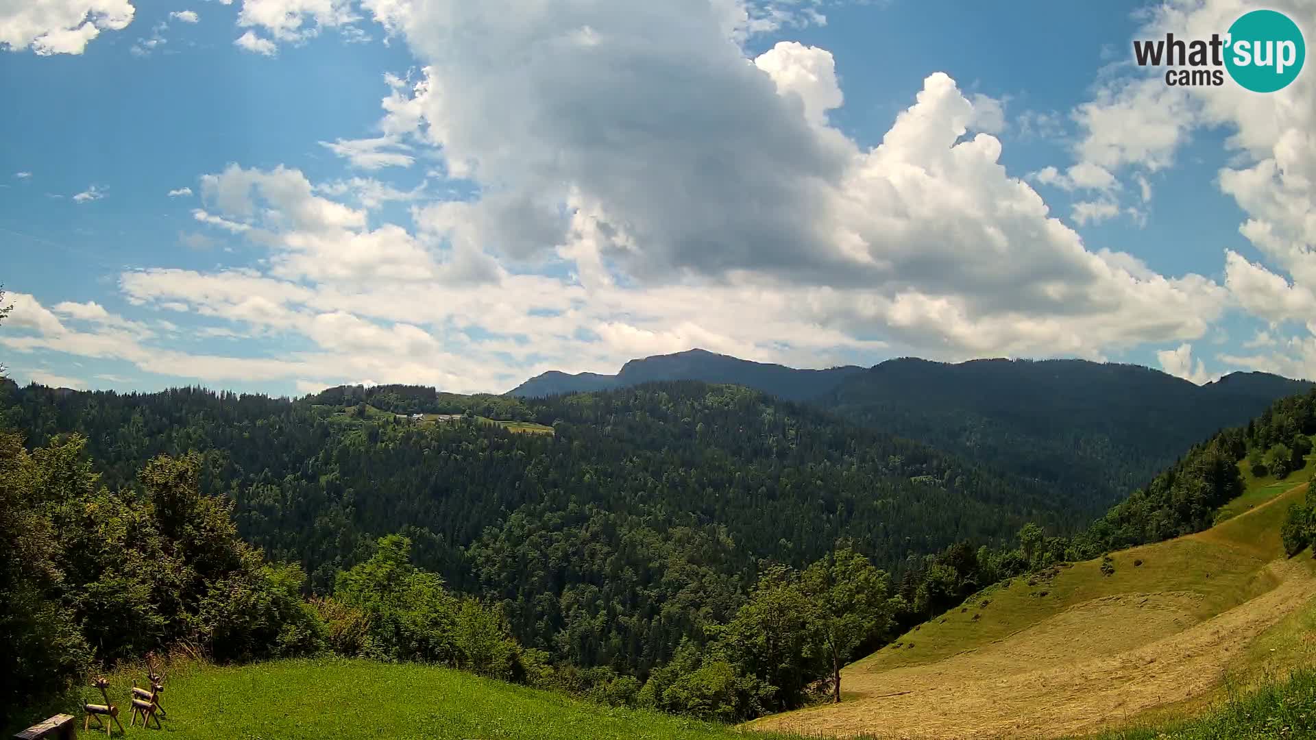 Spletna kamera Brunarica Dražgoše – Pogled v živo na Ratitovec (1666 m)