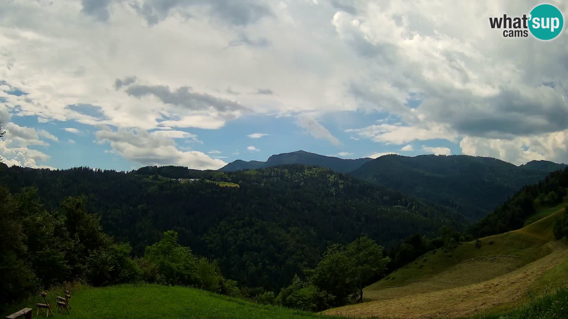 Webcam Brunarica Dražgoše – Live View of Ratitovec (1666 m)