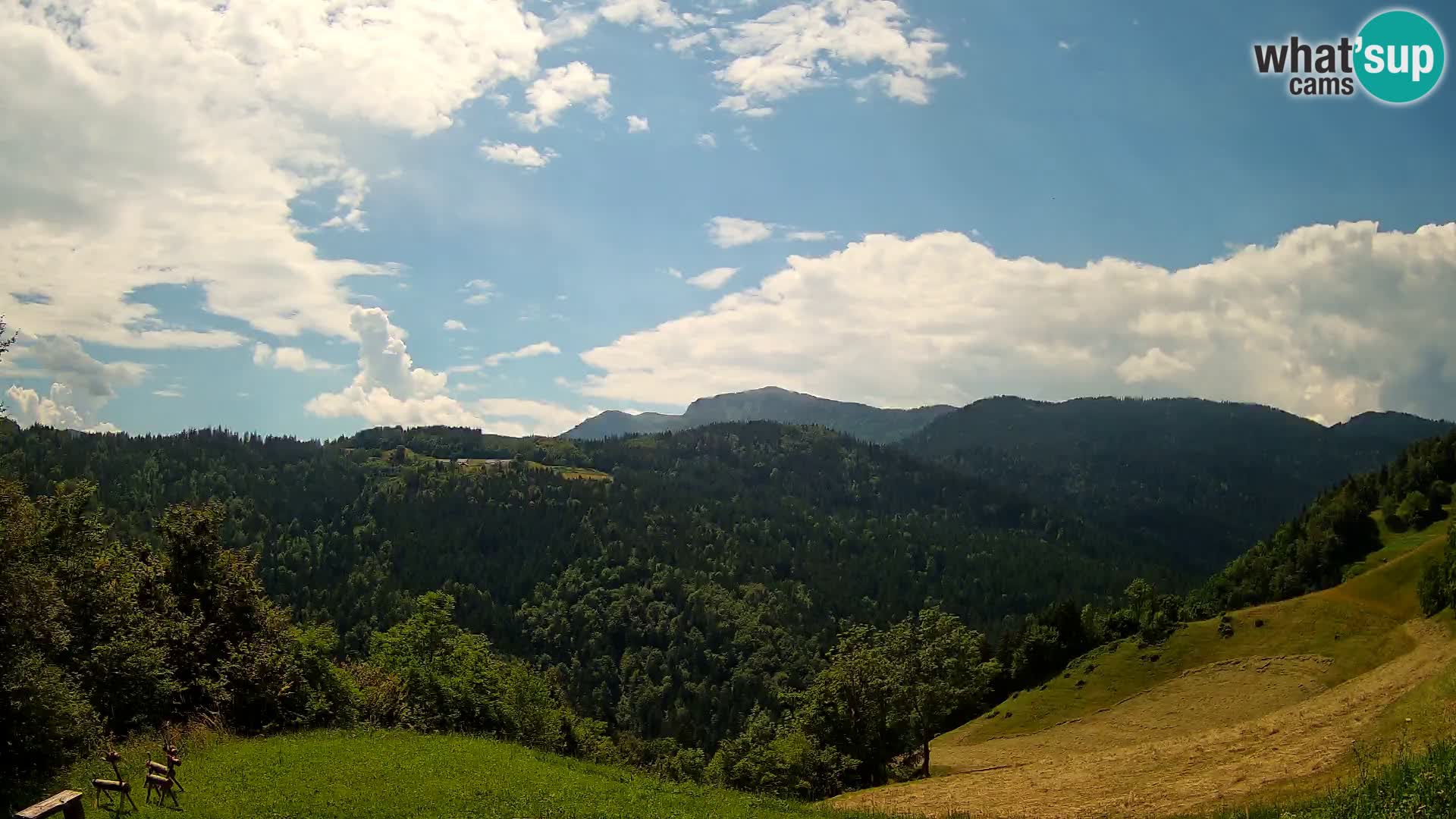Spletna kamera Brunarica Dražgoše – Pogled v živo na Ratitovec (1666 m)