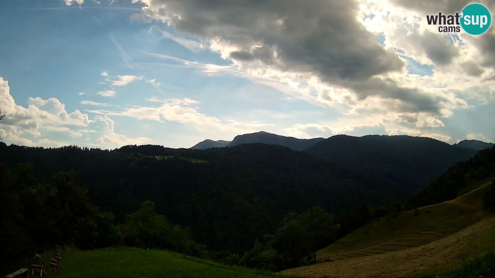 Webcam Brunarica Dražgoše – Vista live sul Ratitovec (1666 m)