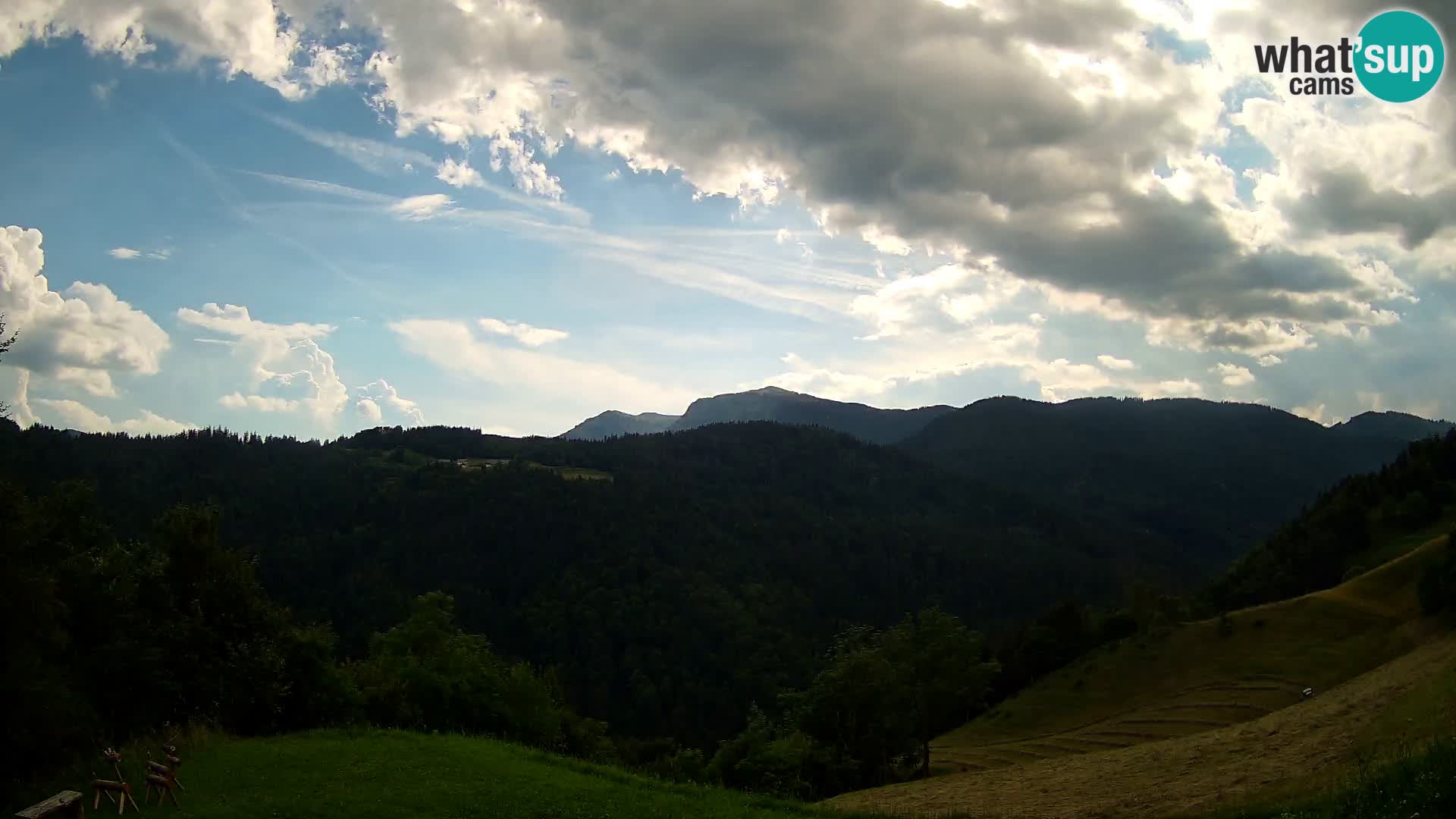 Webcam Brunarica Dražgoše – Live View of Ratitovec (1666 m)