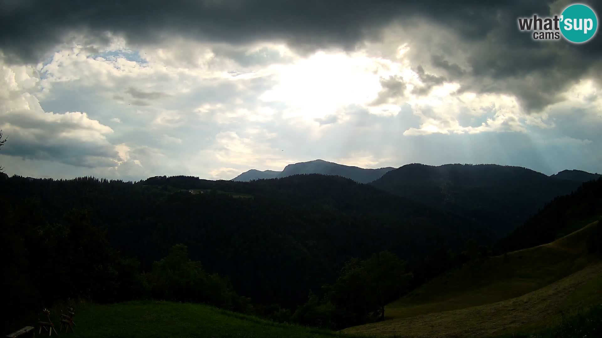 Webcam Brunarica Dražgoše – Live View of Ratitovec (1666 m)