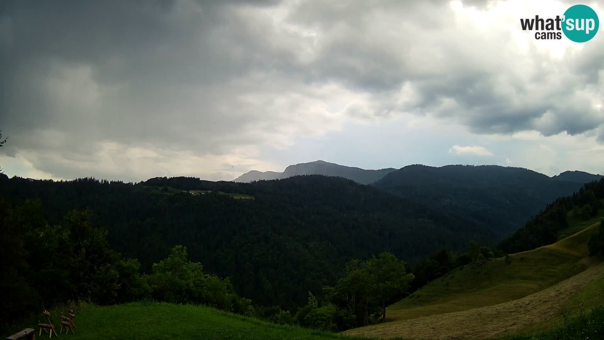 Web kamera Brunarica Dražgoše – Pogled uživo na Ratitovec (1666 m)
