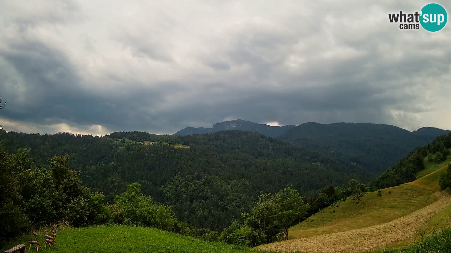 Webcam Brunarica Dražgoše – Live View of Ratitovec (1666 m)