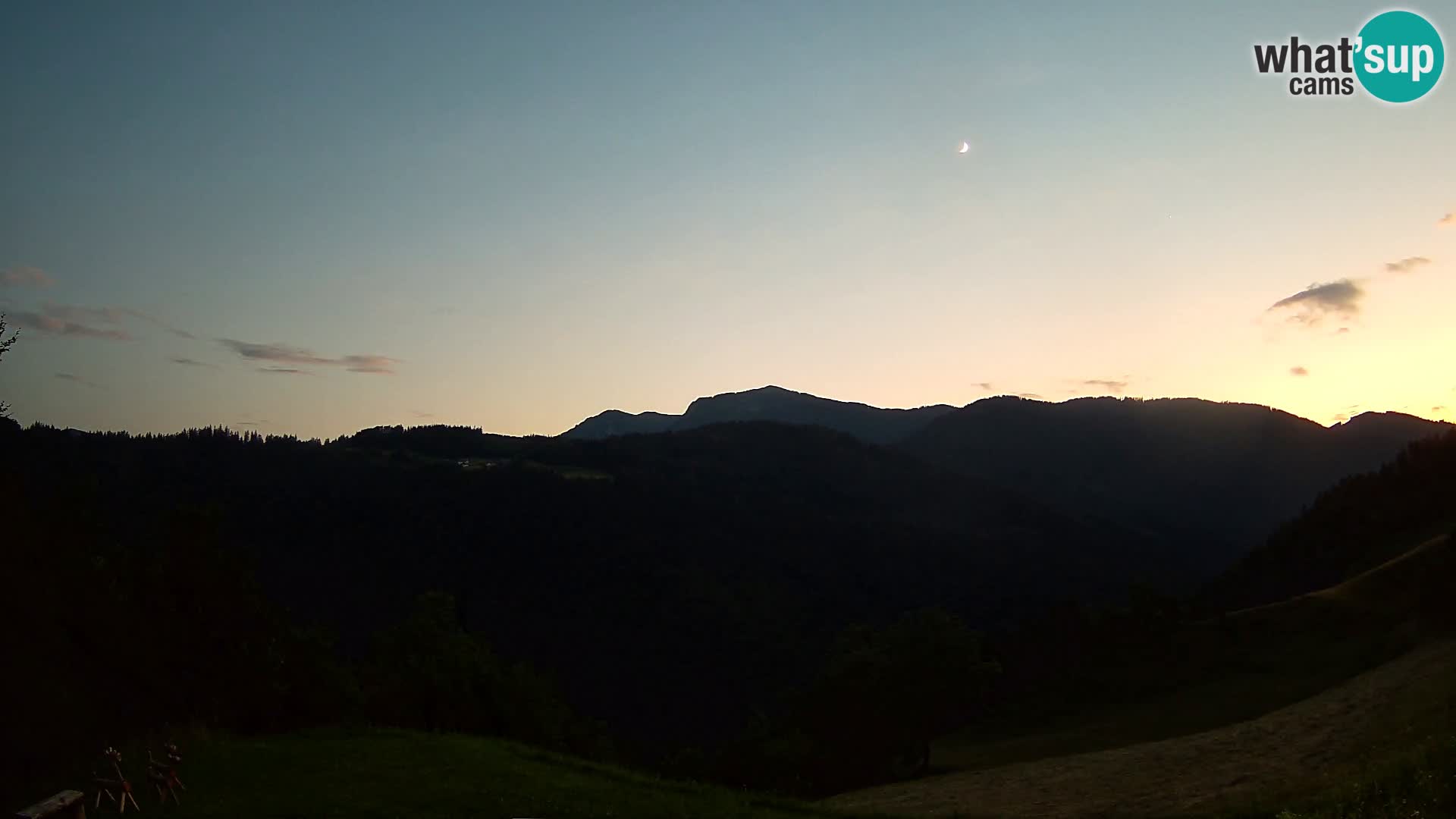 Spletna kamera Brunarica Dražgoše – Pogled v živo na Ratitovec (1666 m)