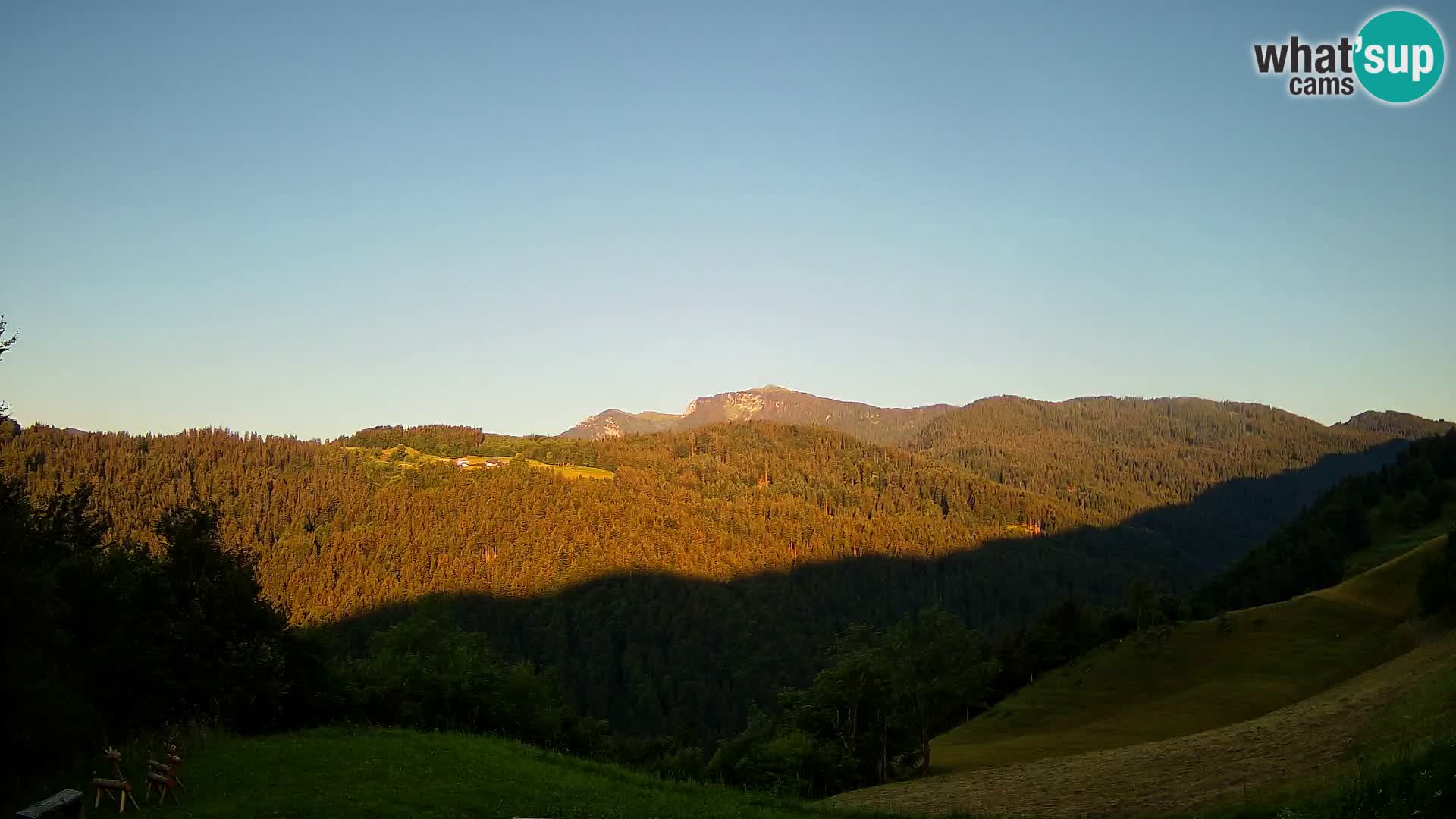 Webcam Brunarica Dražgoše – Live View of Ratitovec (1666 m)