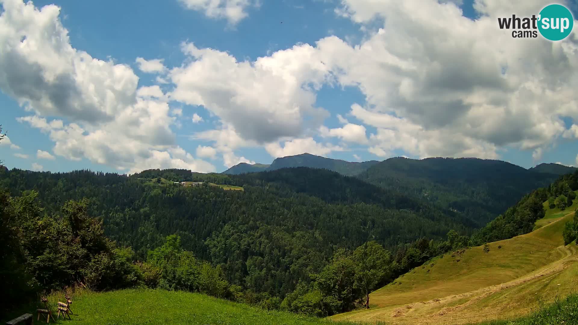 Webcam Brunarica Dražgoše – Vista live sul Ratitovec (1666 m)